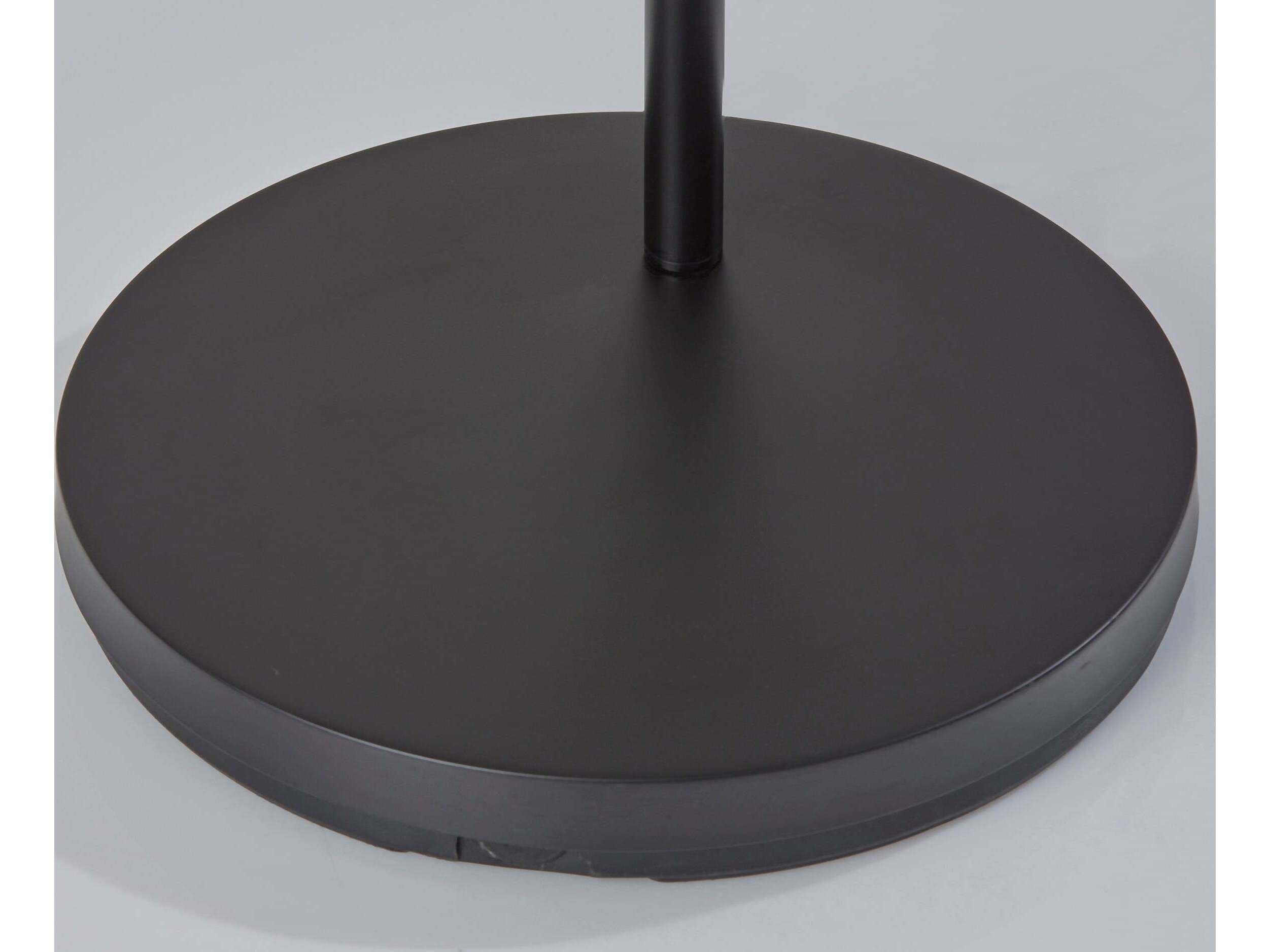 Adesso Ronan Black Matte White Opal Glass Floor Lamp