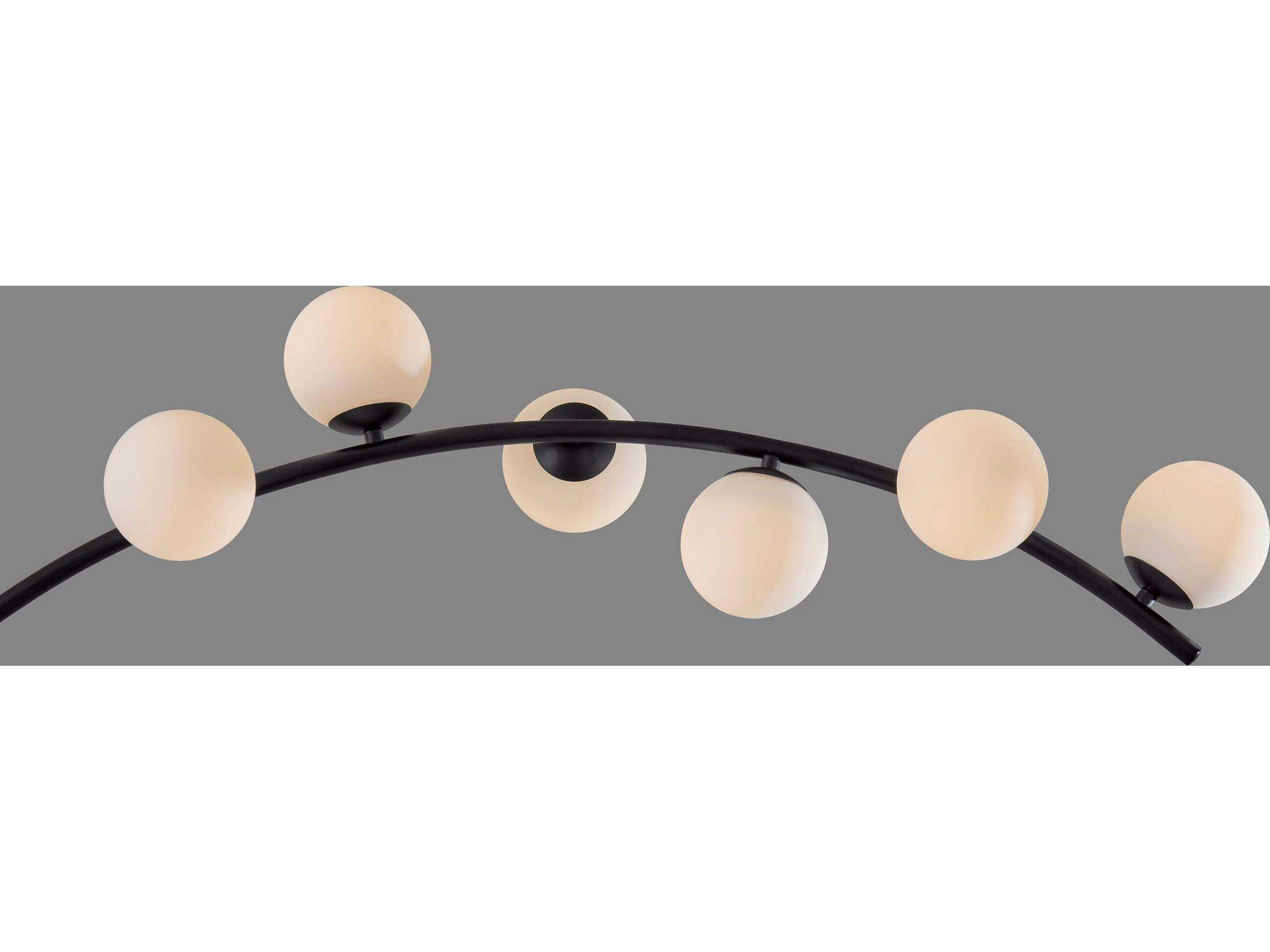 Adesso Ronan Black Matte White Opal Glass Floor Lamp
