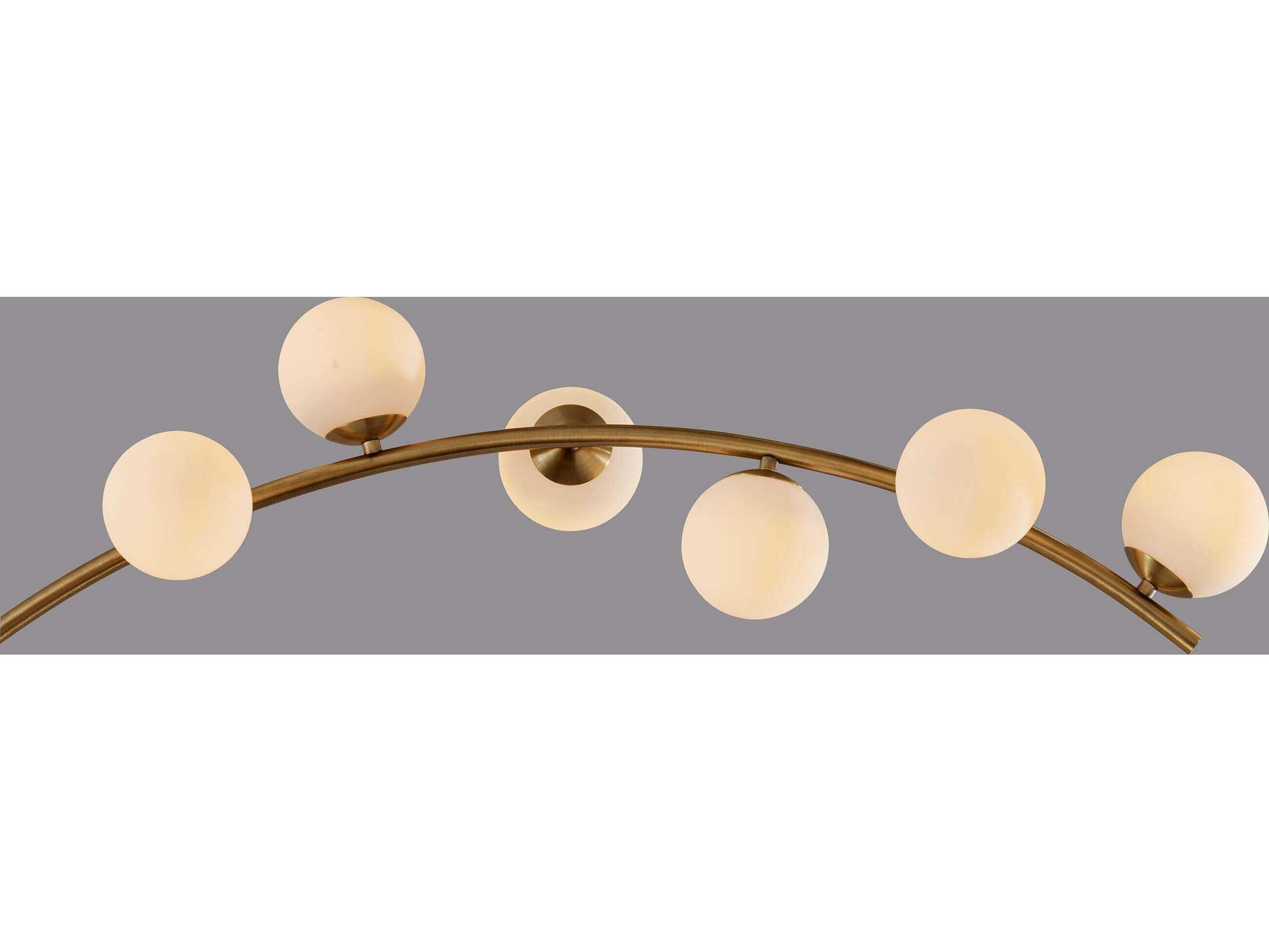 Adesso Ronan Antique Brass Matte White Opal Glass Floor Lamp