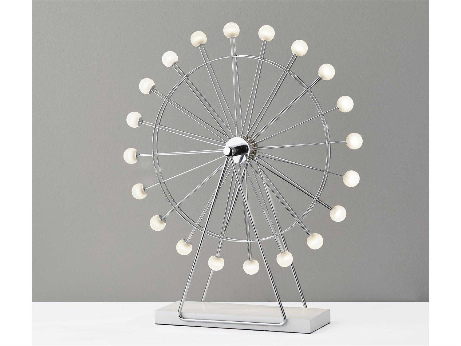 Adesso Coney Chrome Frosted Acrylic Table Lamp