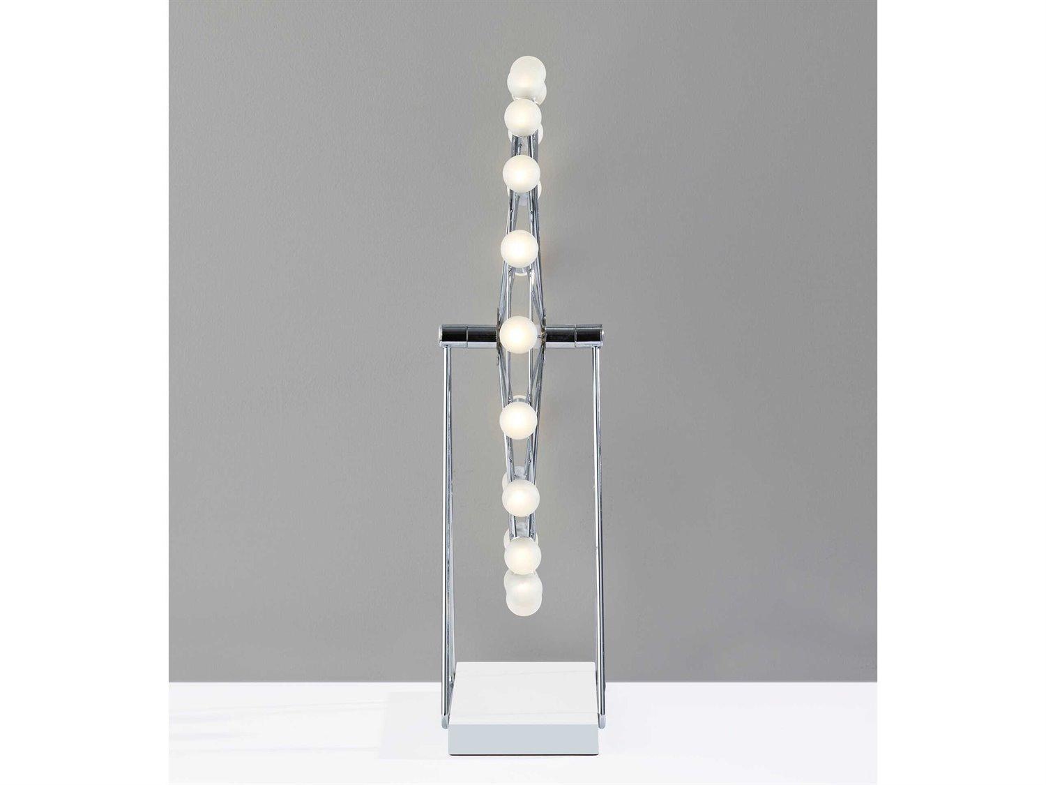 Adesso Coney Chrome Frosted Acrylic Table Lamp