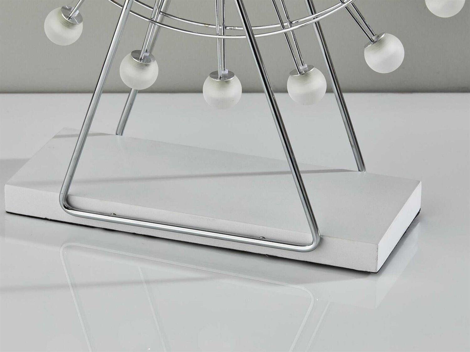 Adesso Coney Chrome Frosted Acrylic Table Lamp