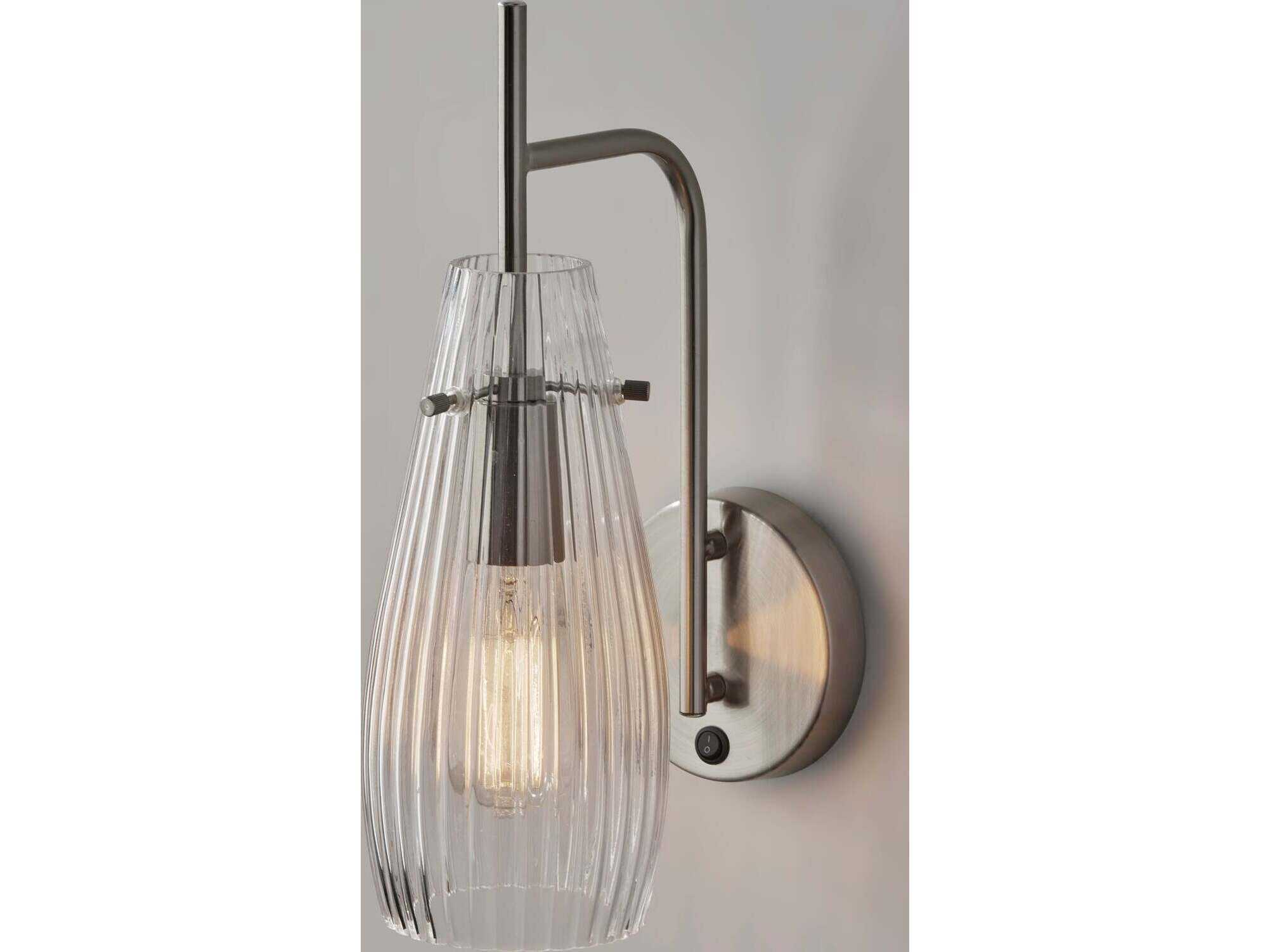 Adesso Layla Brushed Steel Wall Sconce
