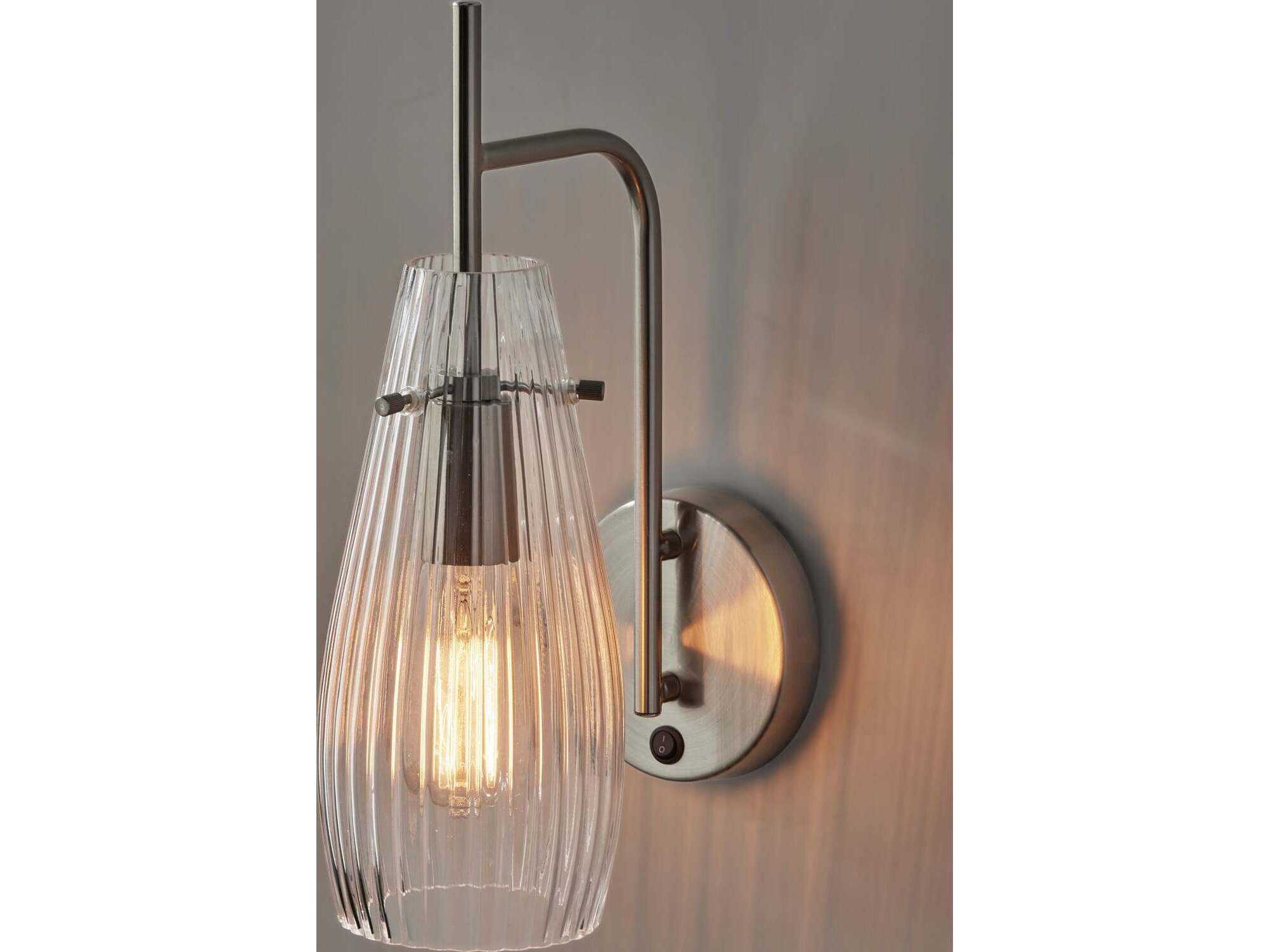 Adesso Layla Brushed Steel Wall Sconce