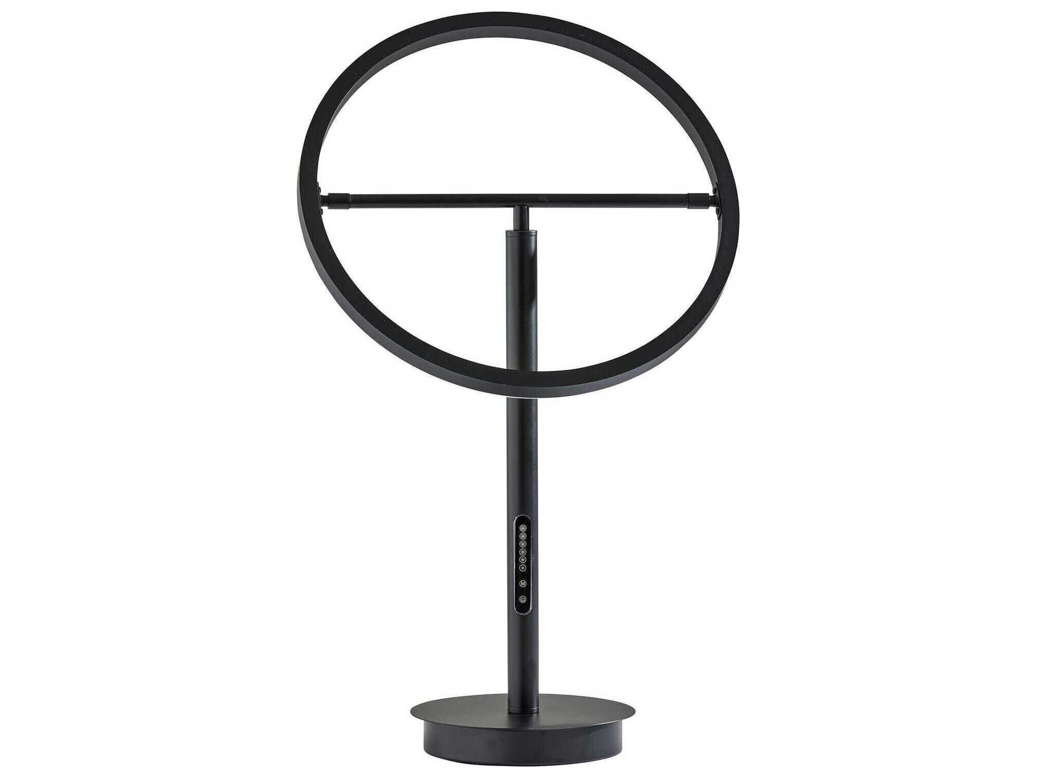 Adesso Falcon Black Metal With Frosted Rubber Diffuser Table Lamp