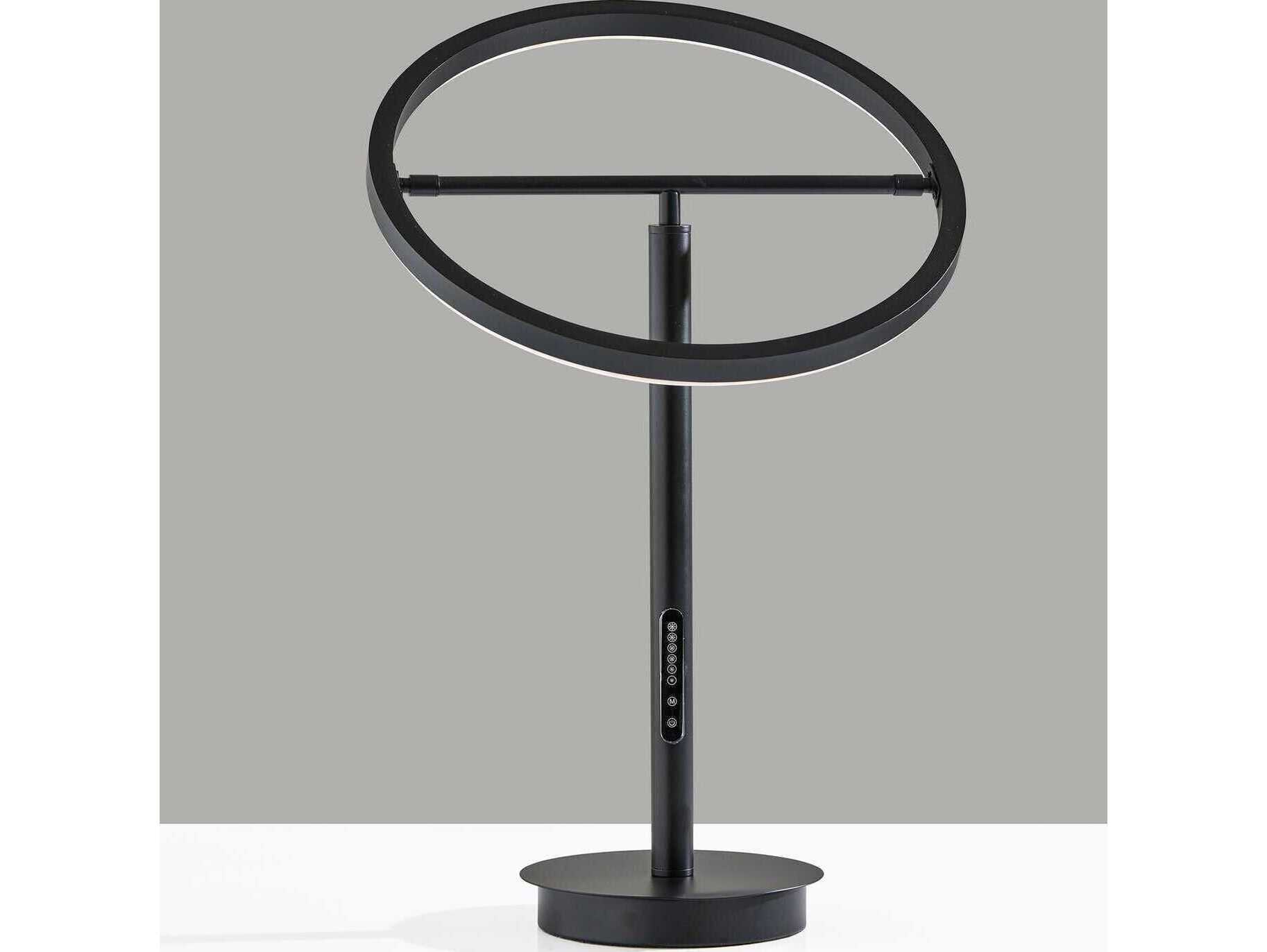 Adesso Falcon Black Metal With Frosted Rubber Diffuser Table Lamp