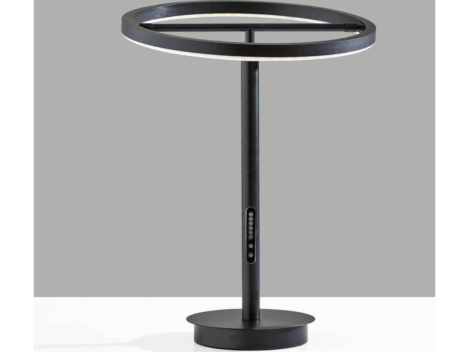 Adesso Falcon Black Metal With Frosted Rubber Diffuser Table Lamp