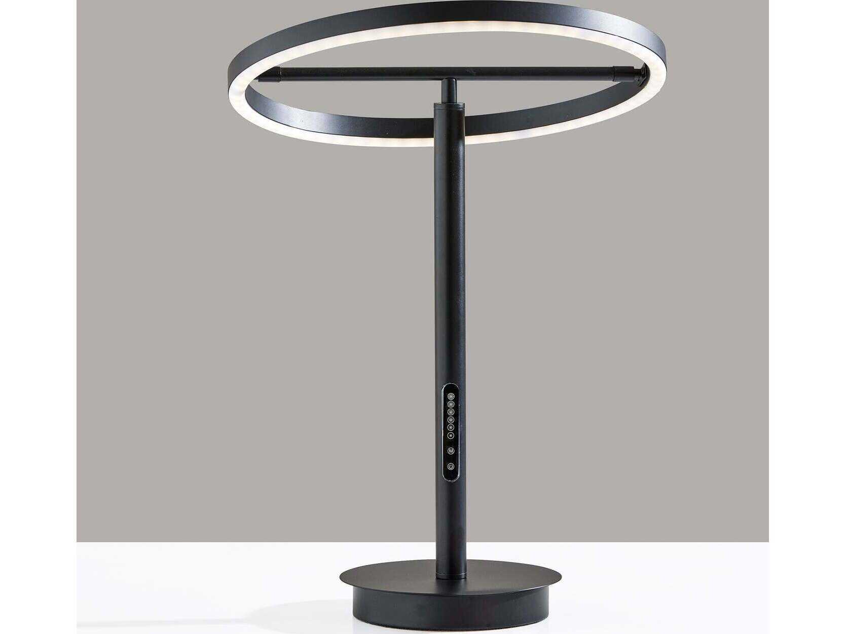 Adesso Falcon Black Metal With Frosted Rubber Diffuser Table Lamp