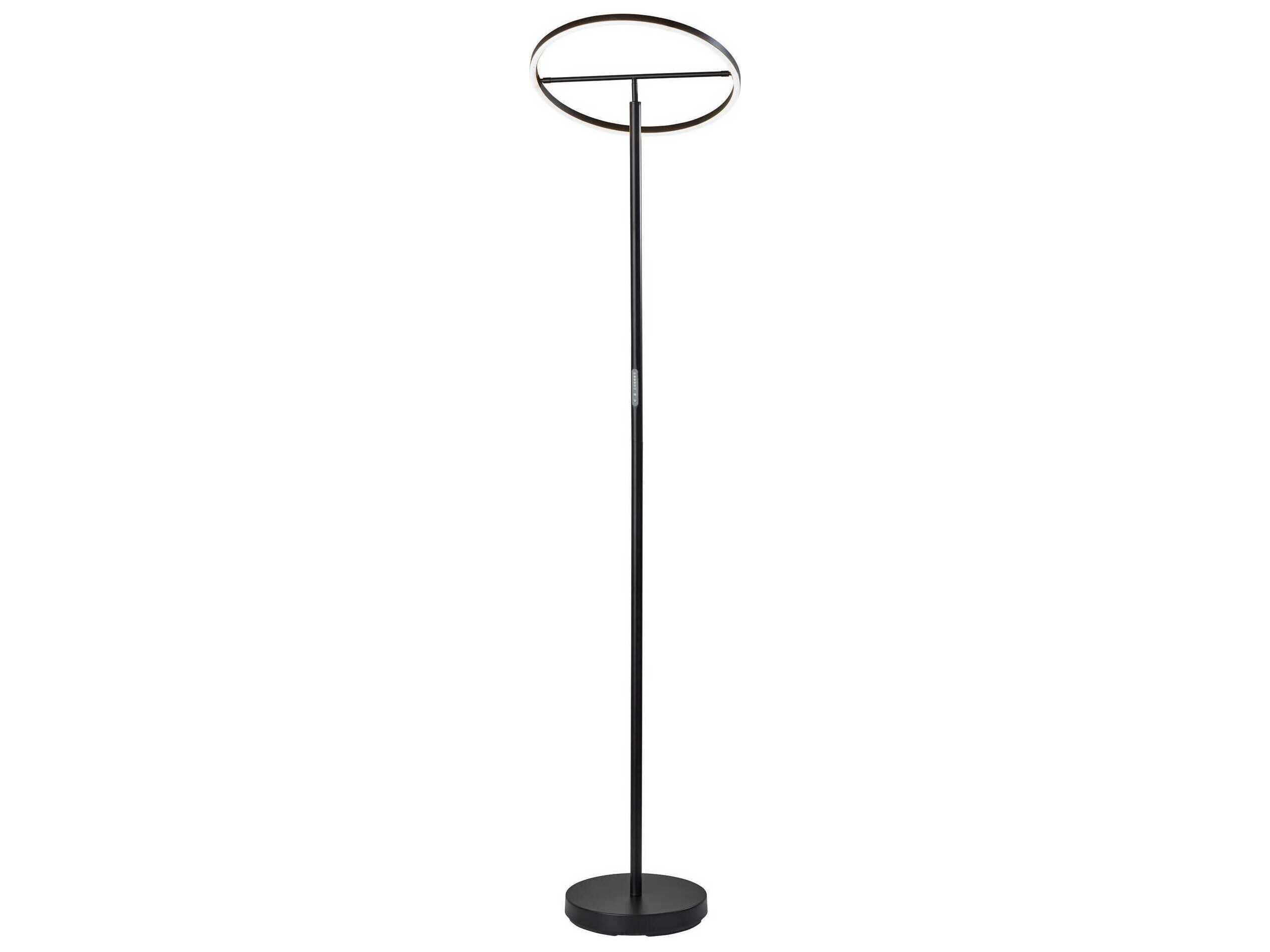Adesso Falcon Black Metal With Frosted Rubber Diffuser Floor Lamp