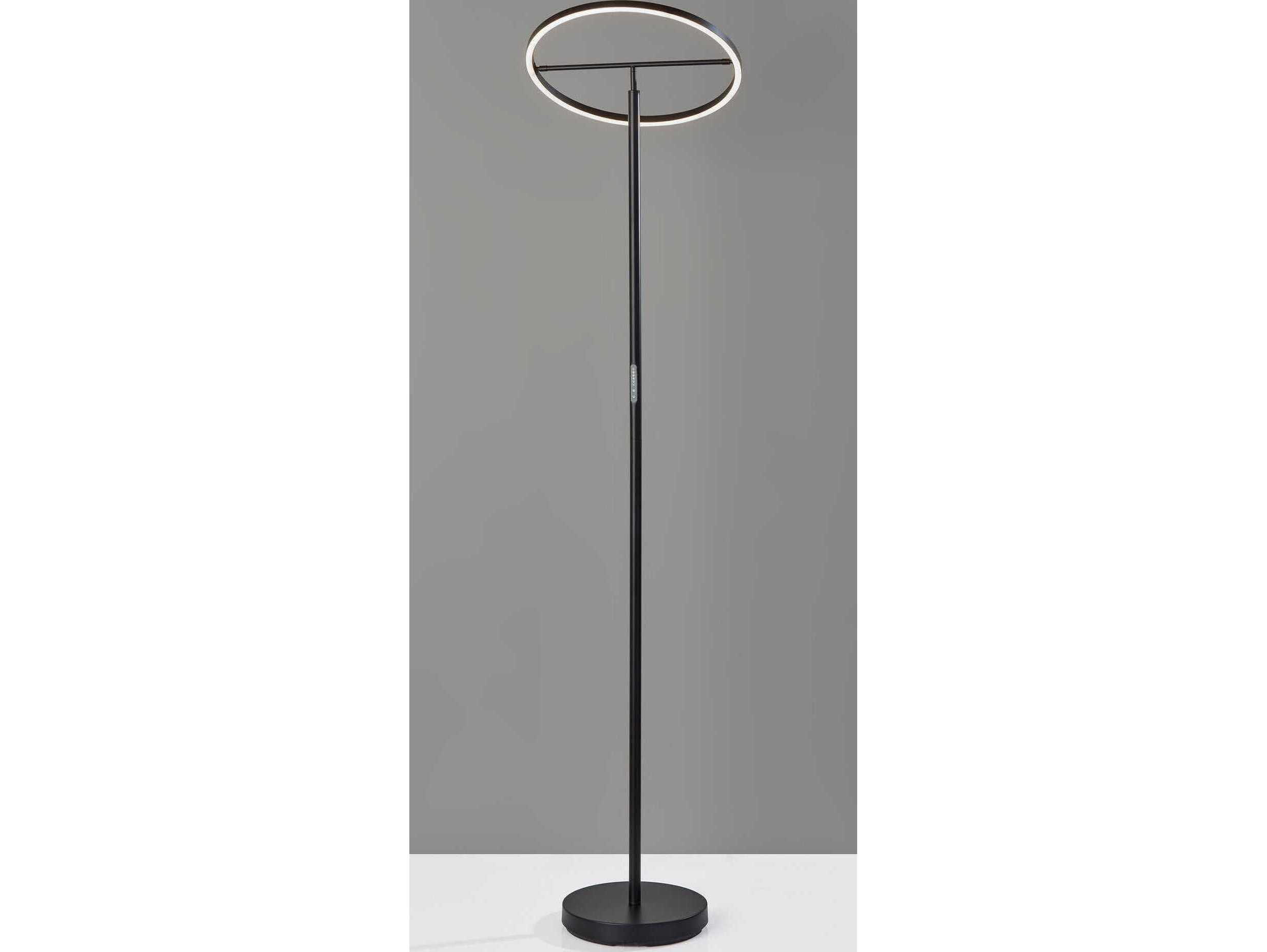 Adesso Falcon Black Metal With Frosted Rubber Diffuser Floor Lamp