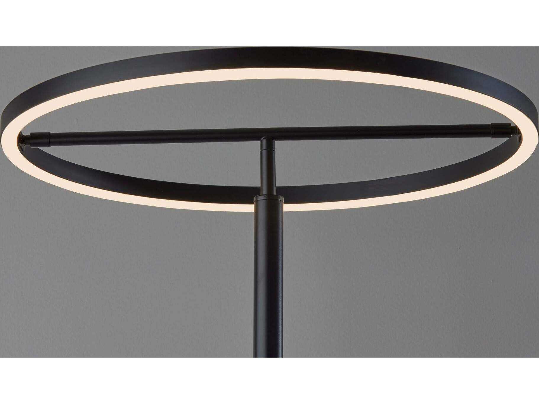 Adesso Falcon Black Metal With Frosted Rubber Diffuser Floor Lamp