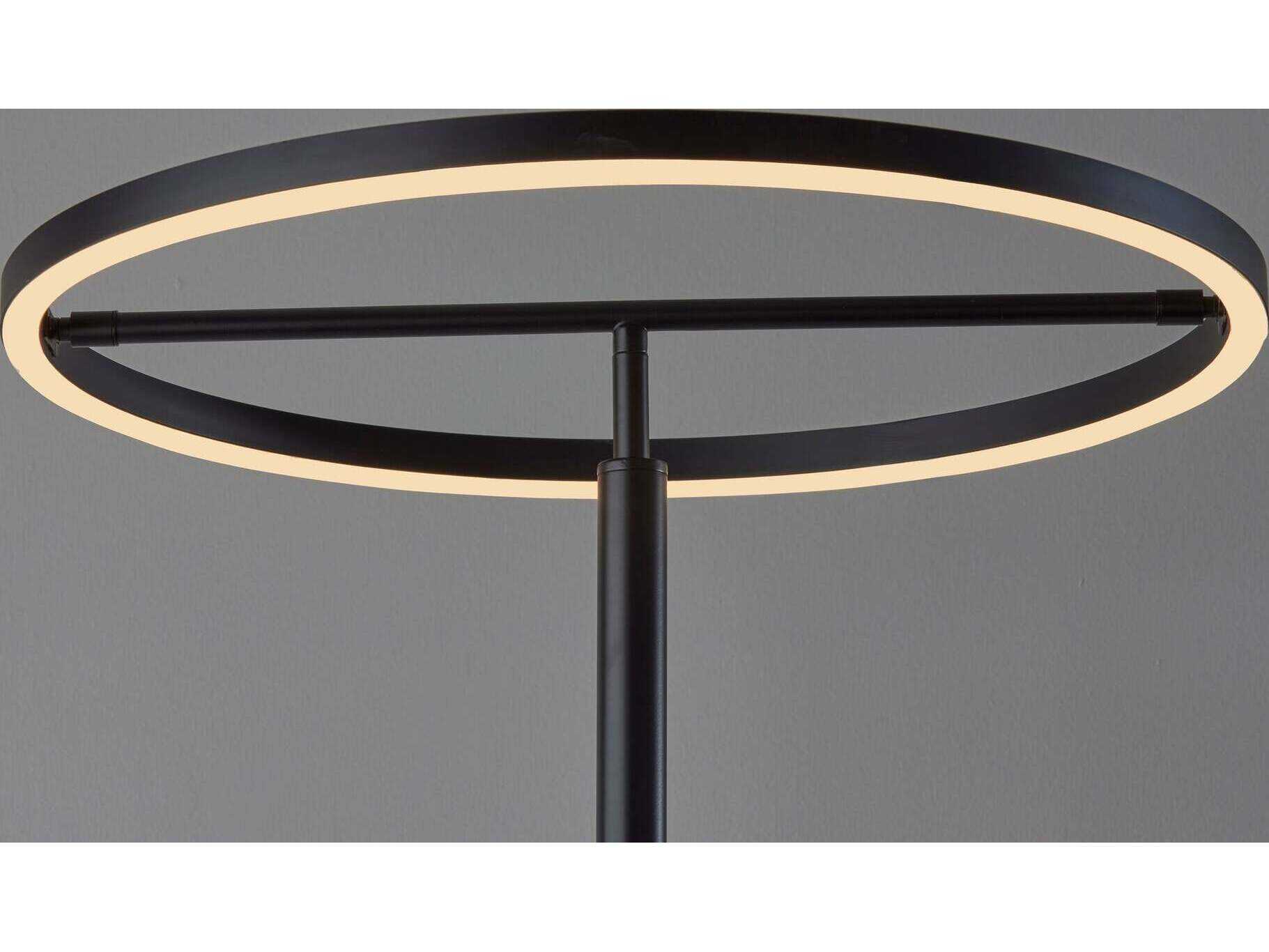 Adesso Falcon Black Metal With Frosted Rubber Diffuser Floor Lamp