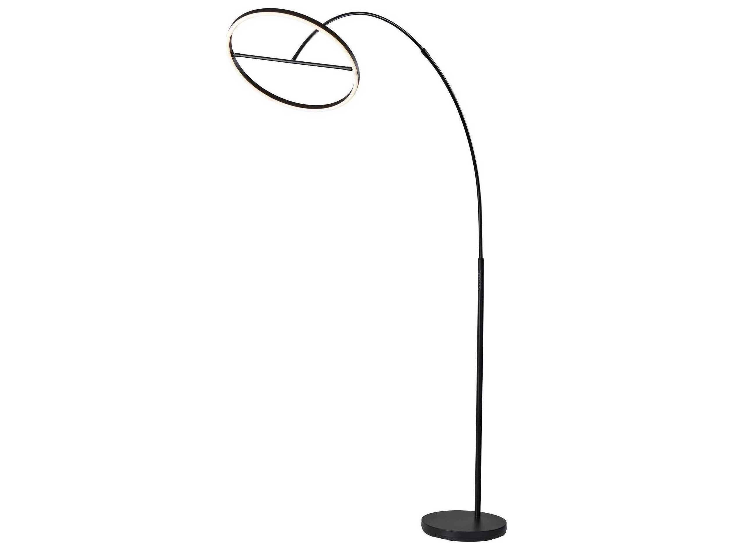 Adesso Falcon Black Metal With Frosted Rubber Diffuser Floor Lamp