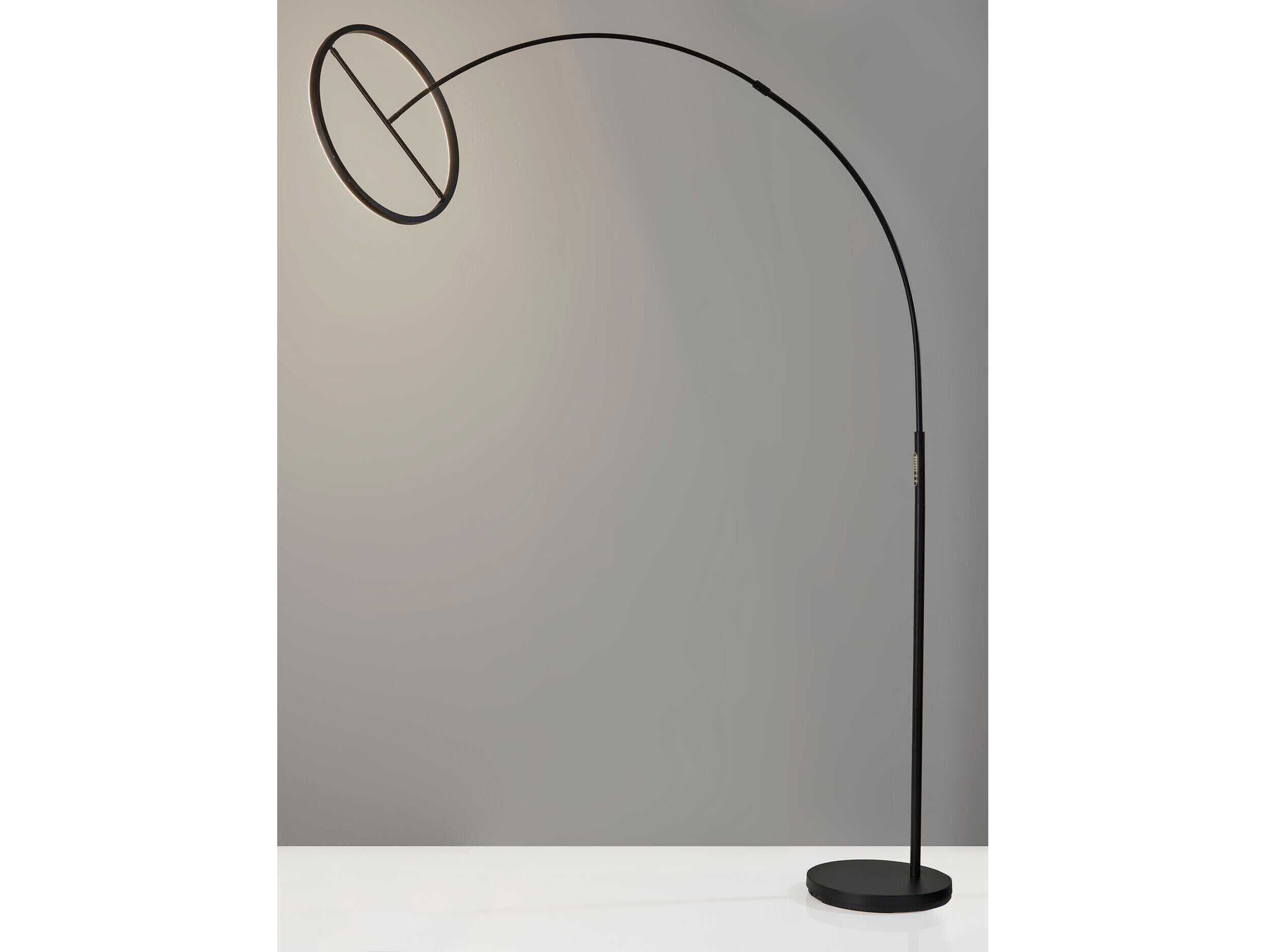 Adesso Falcon Black Metal With Frosted Rubber Diffuser Floor Lamp