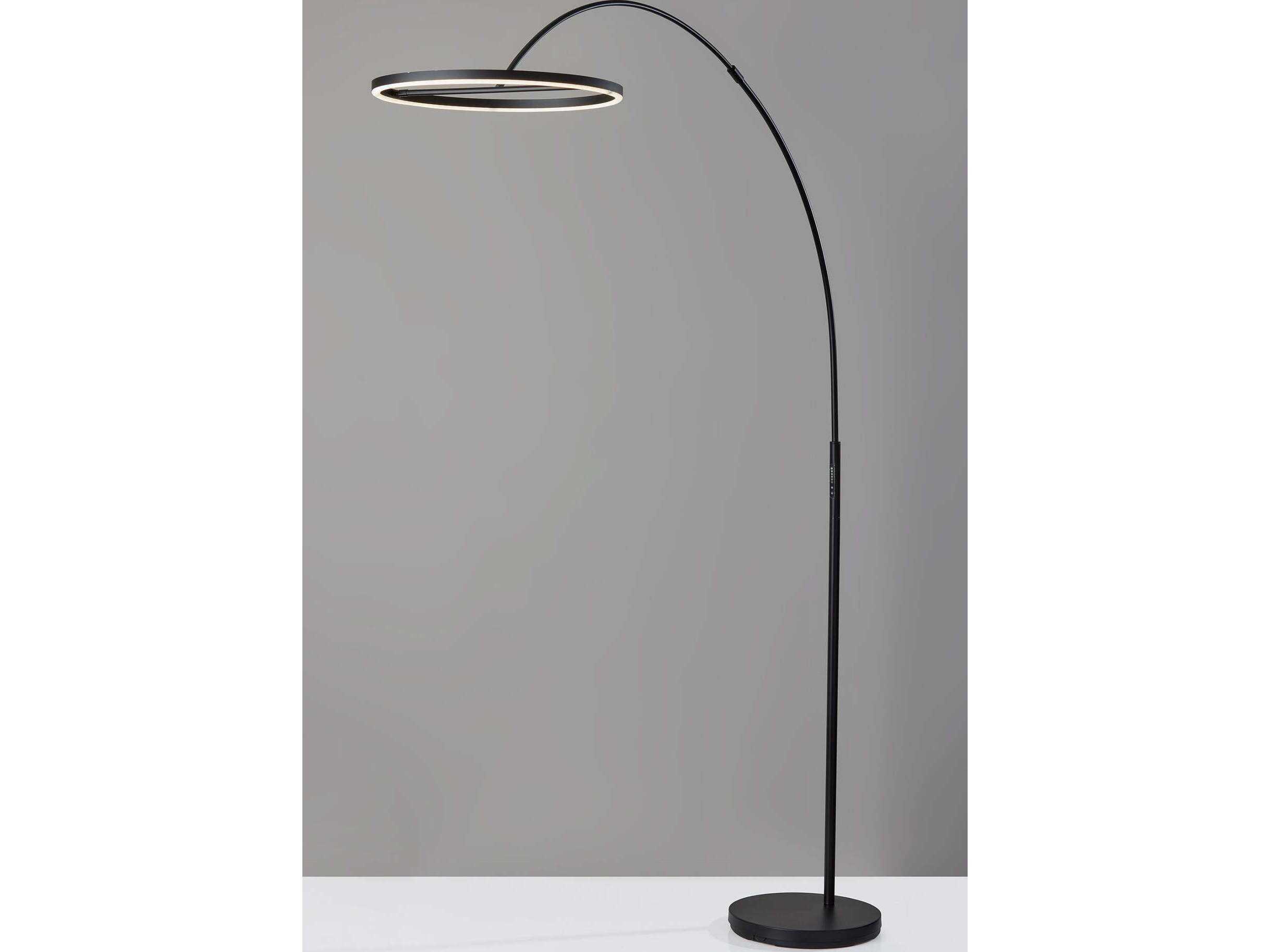 Adesso Falcon Black Metal With Frosted Rubber Diffuser Floor Lamp