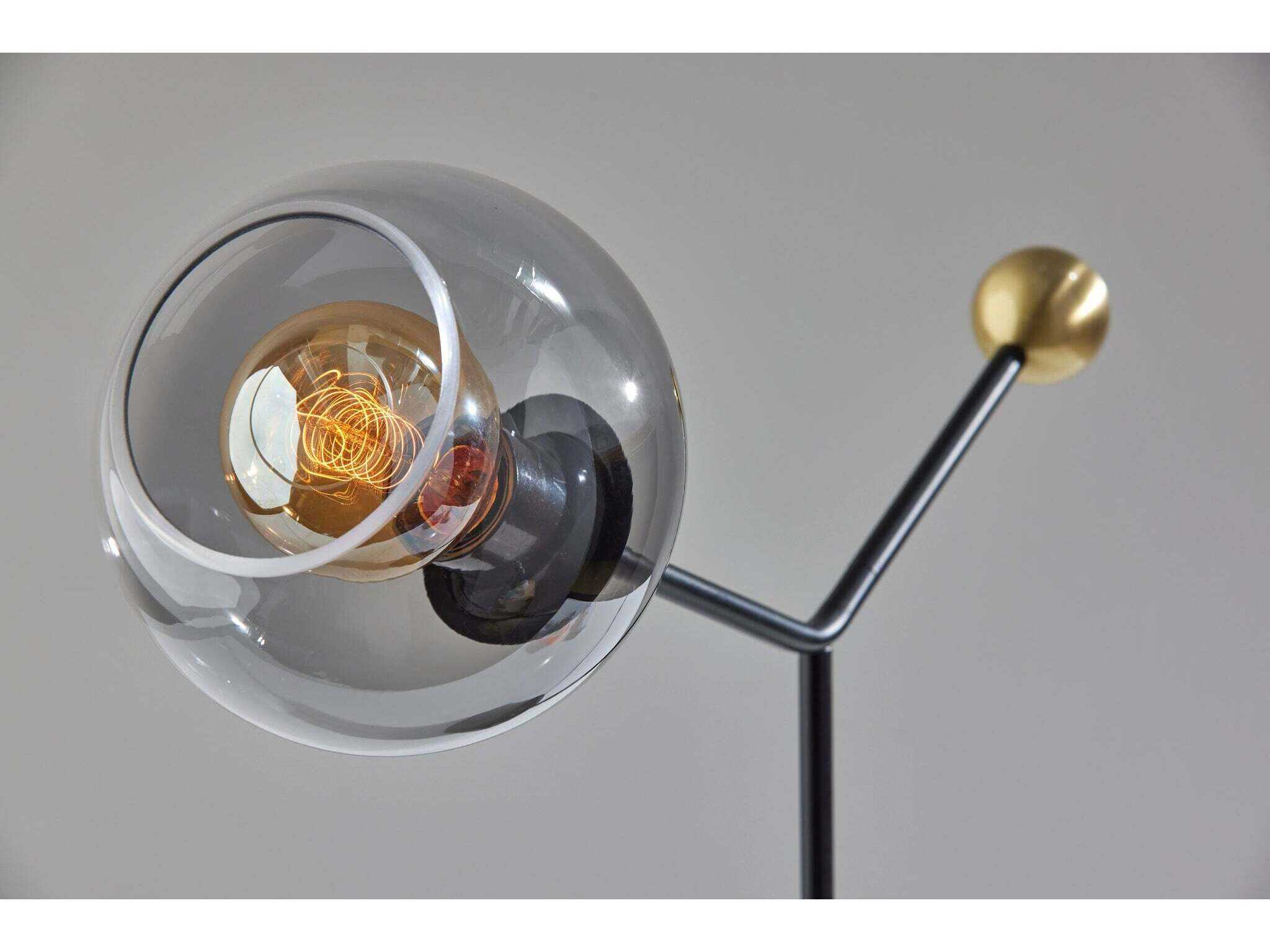 Adesso Dusk Black Fading Smoked Glass Table Lamp