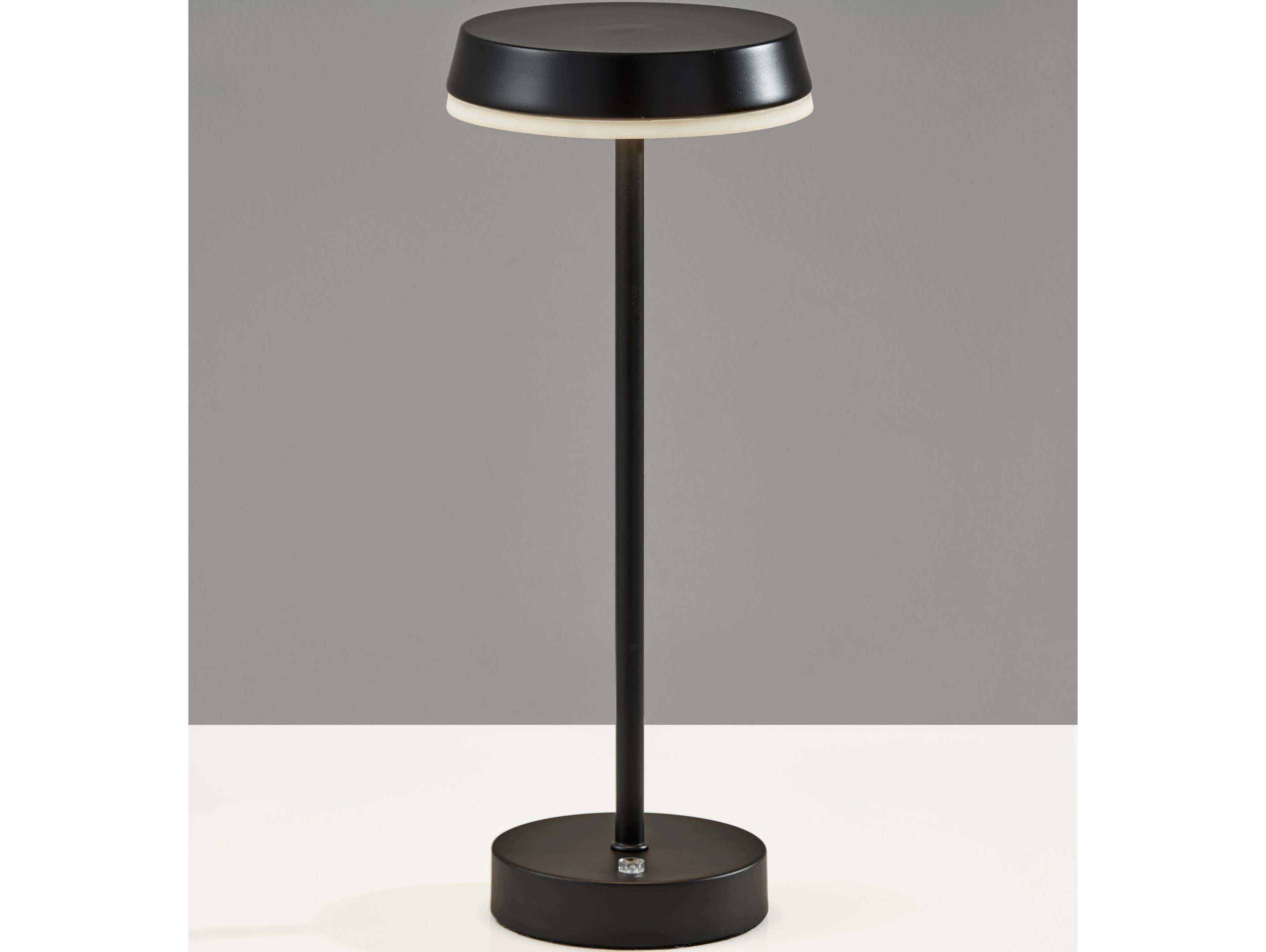 Adesso Tommy Black Metal With Frosted Diffuser Table Lamp