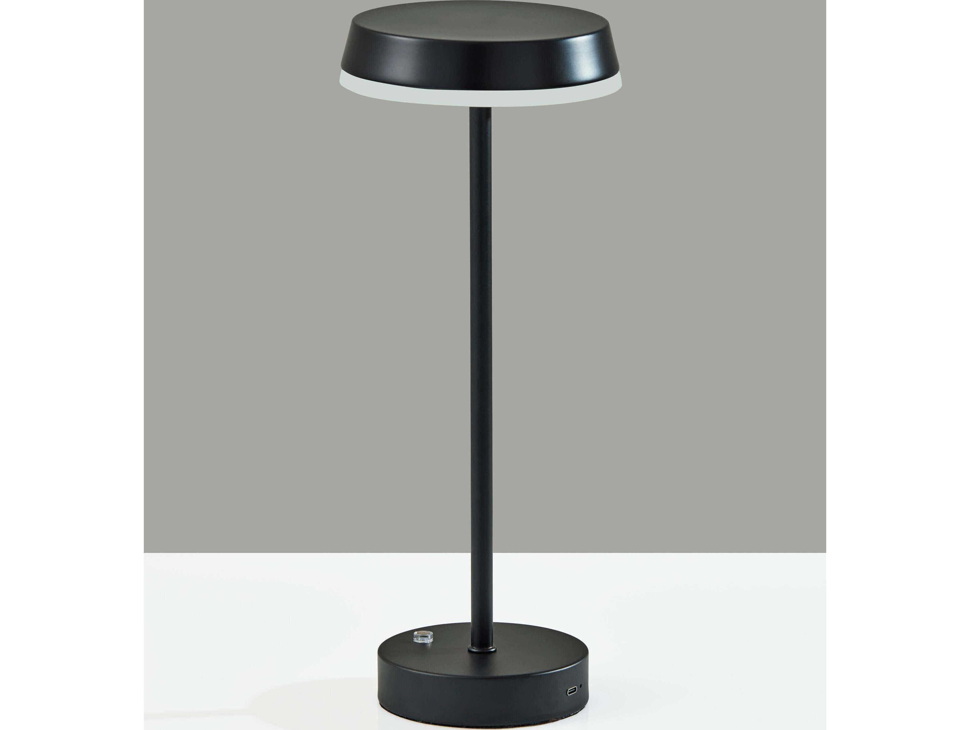 Adesso Tommy Black Metal With Frosted Diffuser Table Lamp