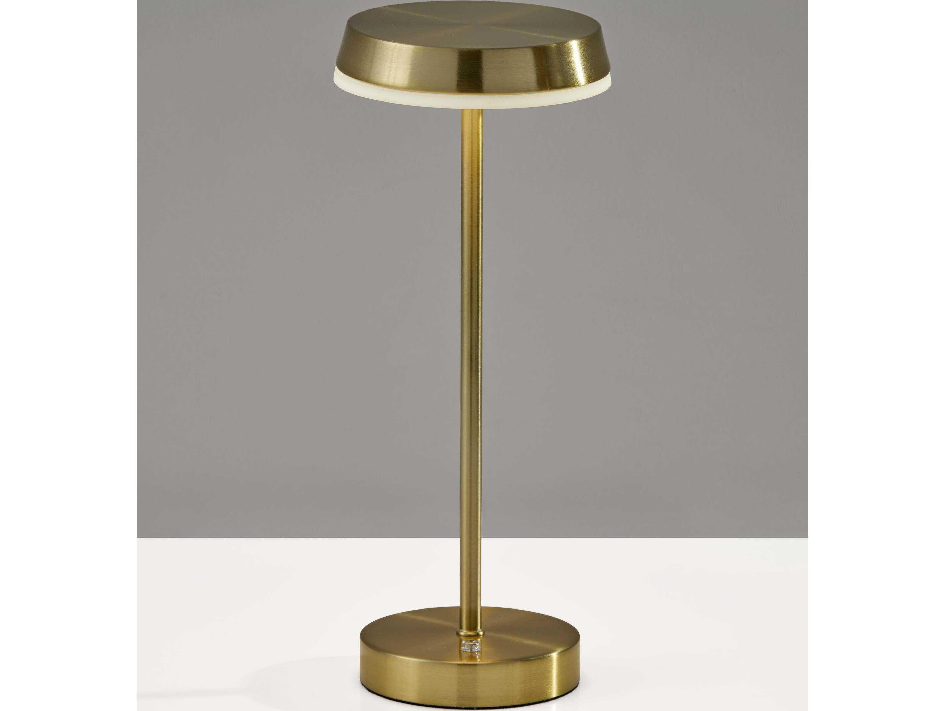 Adesso Tommy Antique Brass With Frosted Diffuser Table Lamp