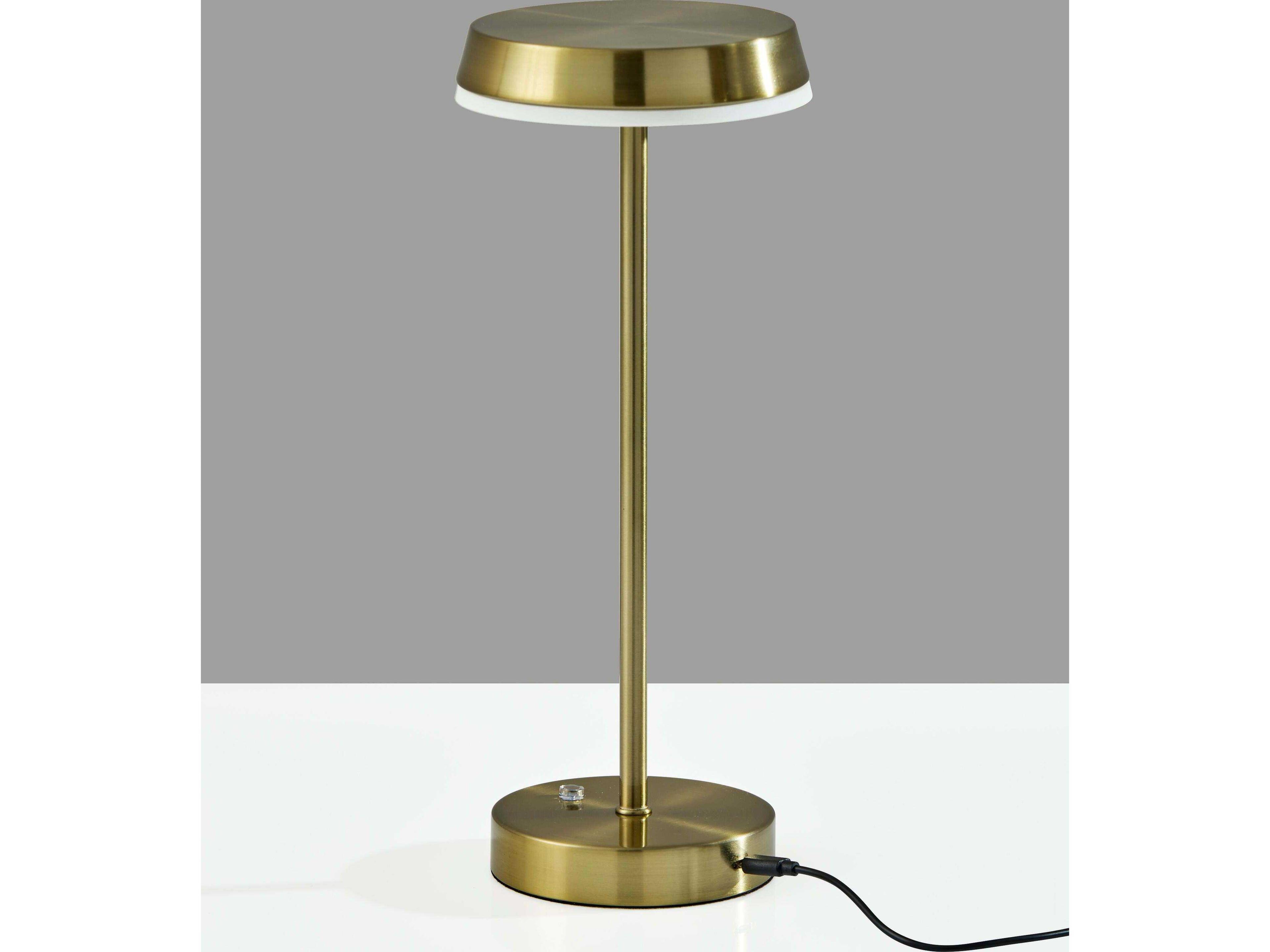 Adesso Tommy Antique Brass With Frosted Diffuser Table Lamp
