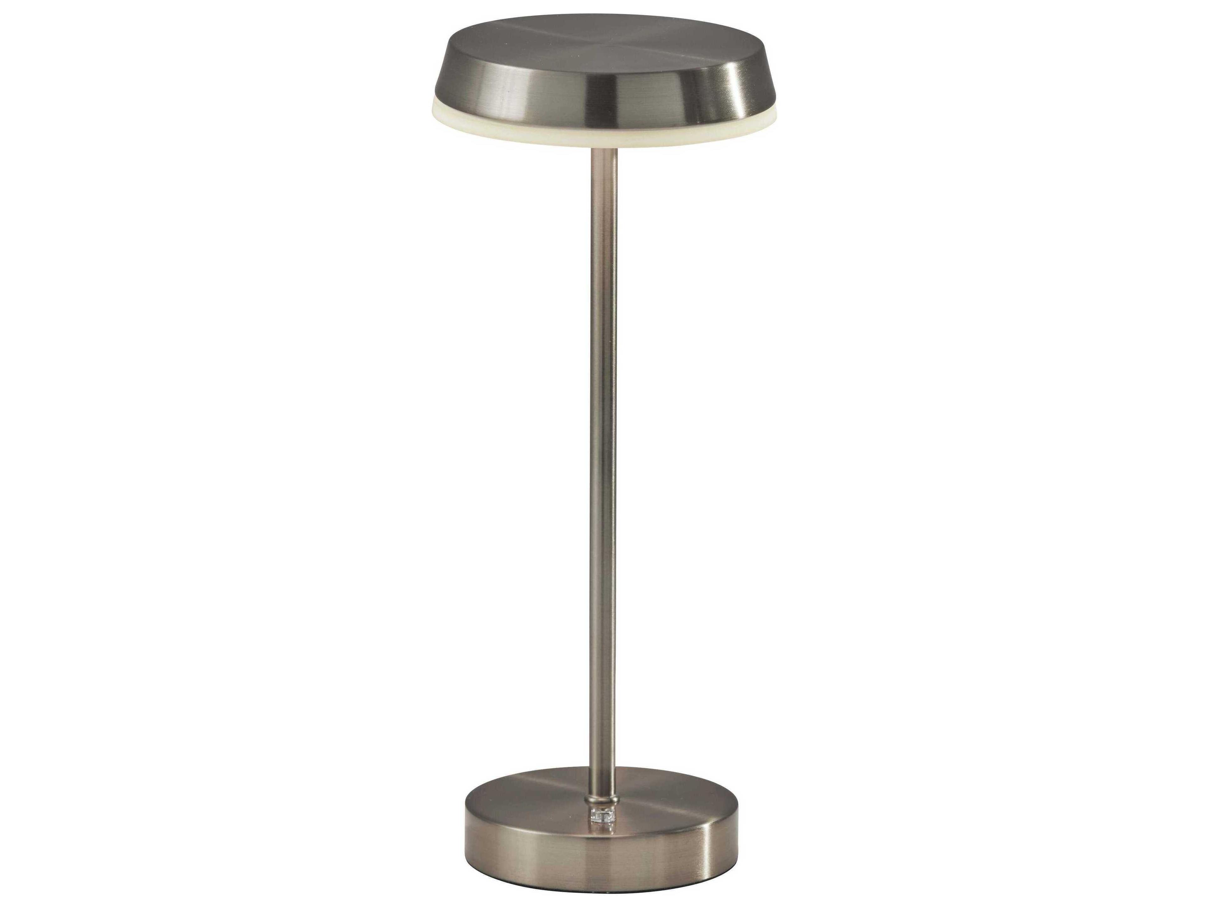 Adesso Tommy Brushed Steel With Frosted Diffuser Table Lamp