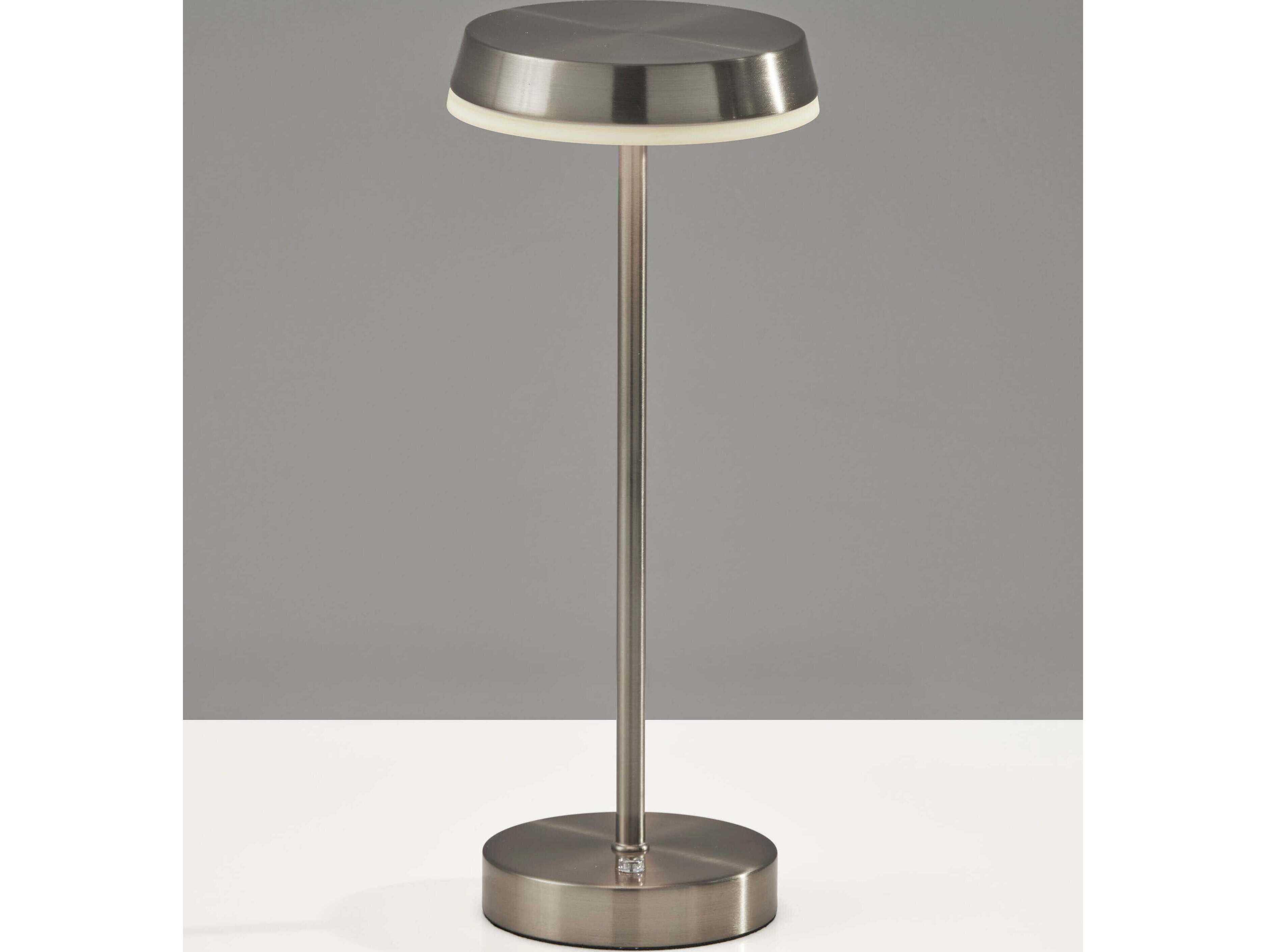 Adesso Tommy Brushed Steel With Frosted Diffuser Table Lamp