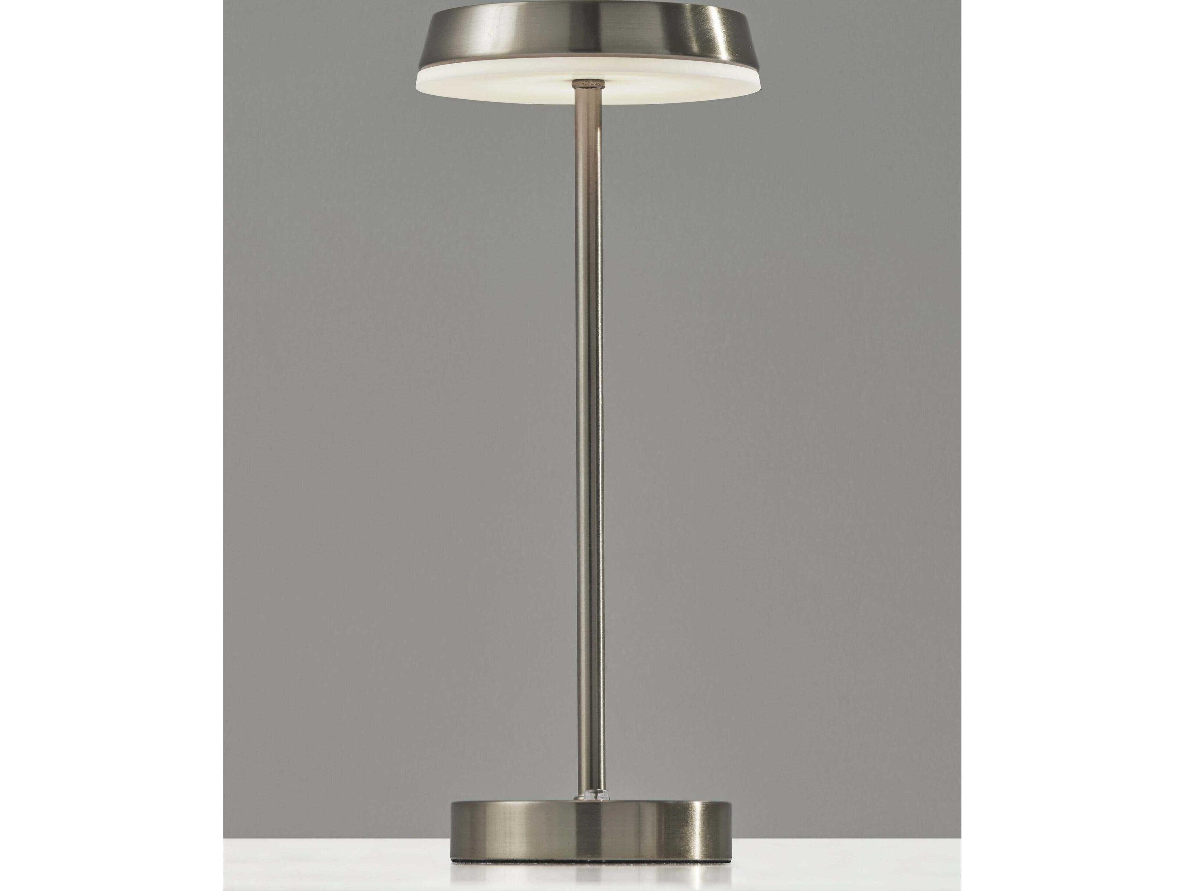 Adesso Tommy Brushed Steel With Frosted Diffuser Table Lamp