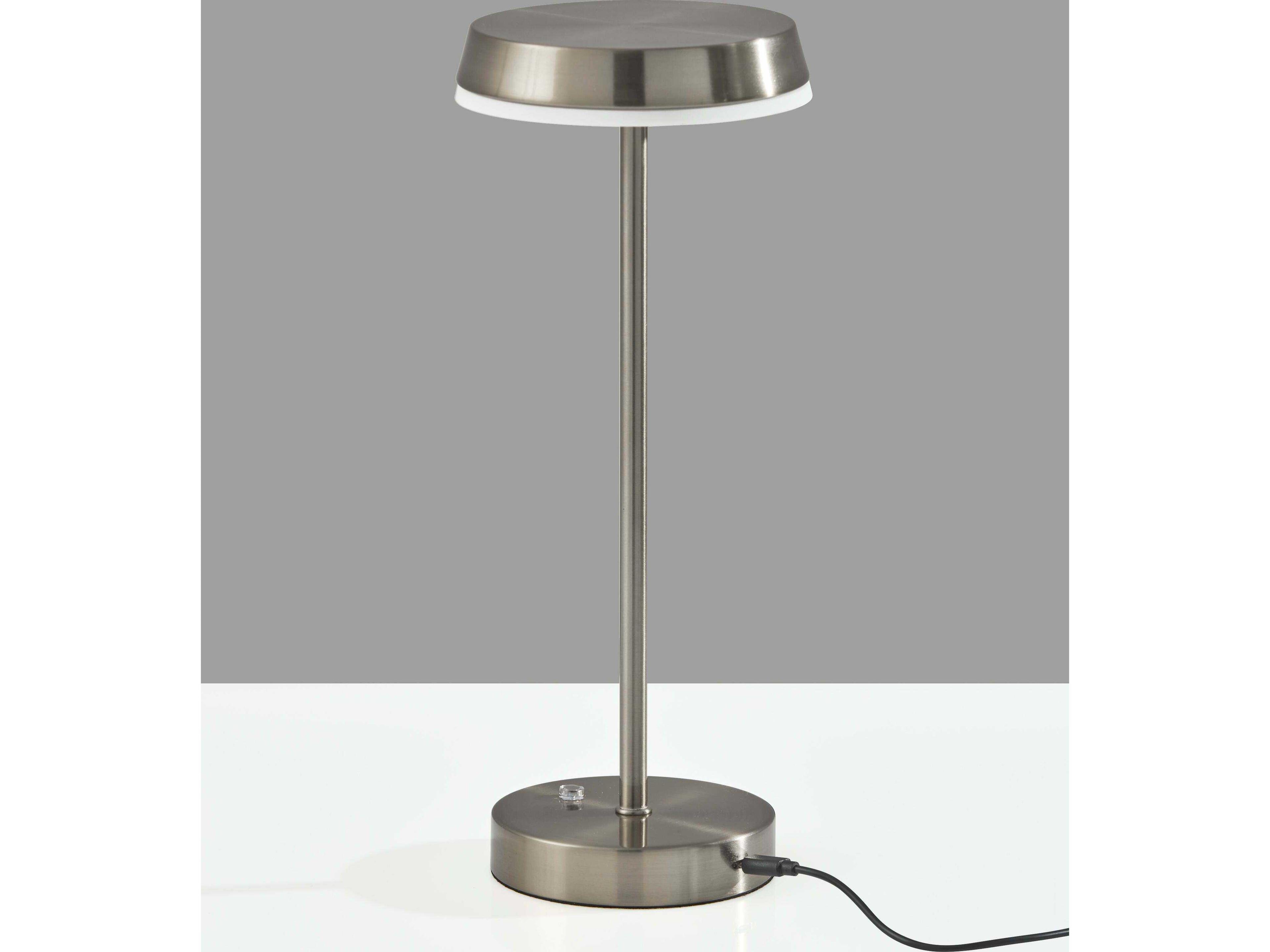 Adesso Tommy Brushed Steel With Frosted Diffuser Table Lamp