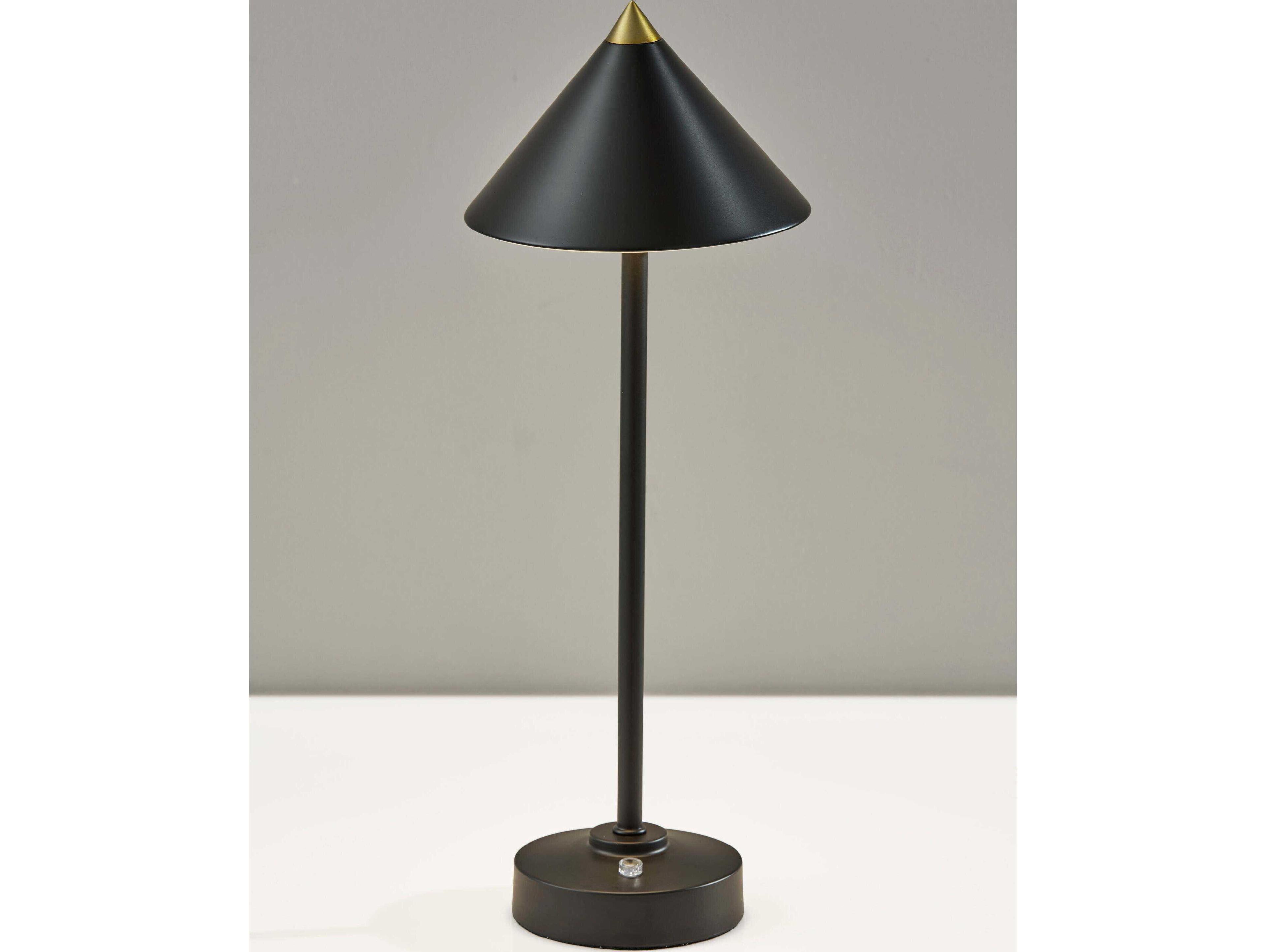 Adesso Ritchie Black Metal With Frosted Diffuser Table Lamp