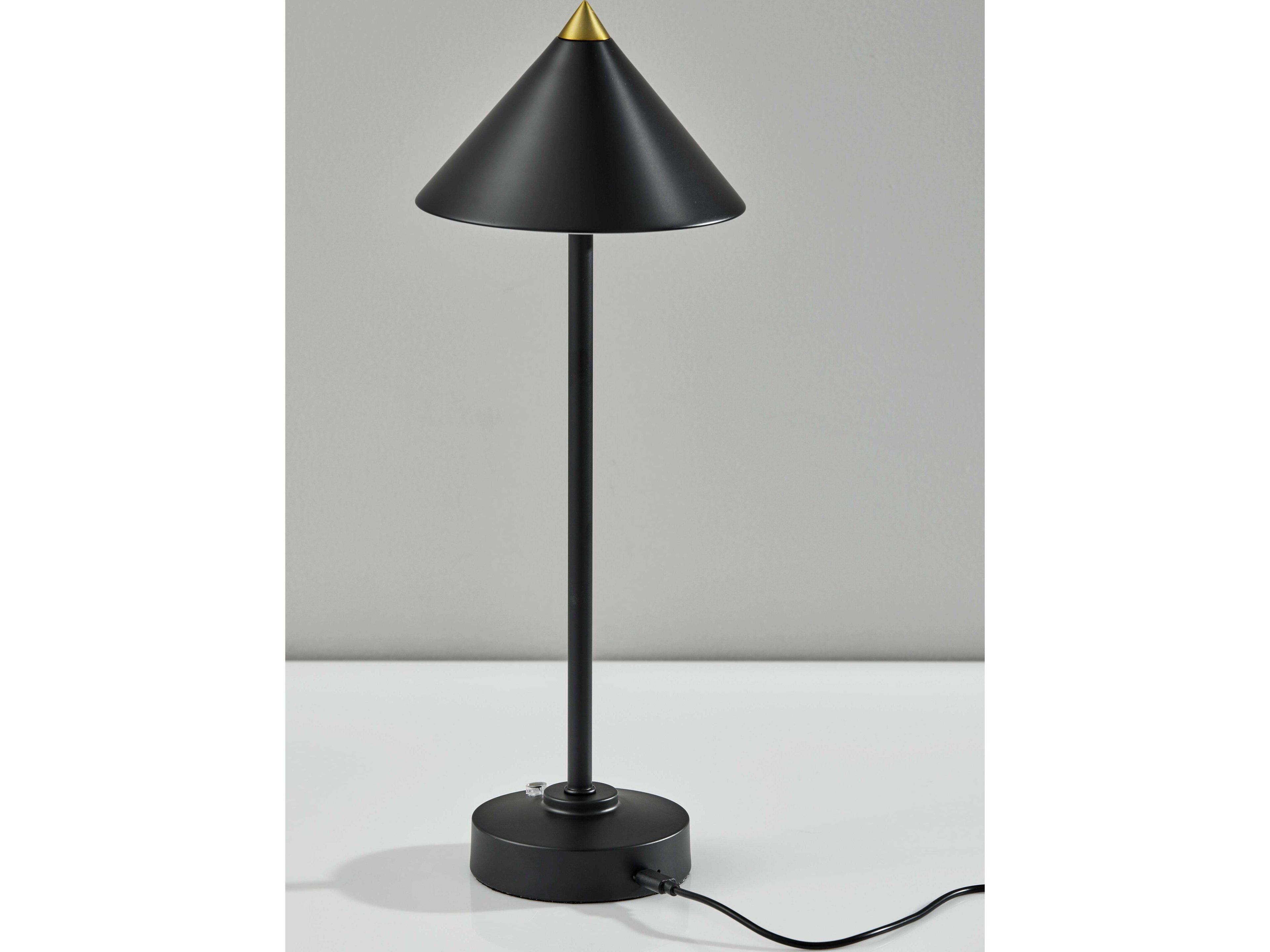 Adesso Ritchie Black Metal With Frosted Diffuser Table Lamp