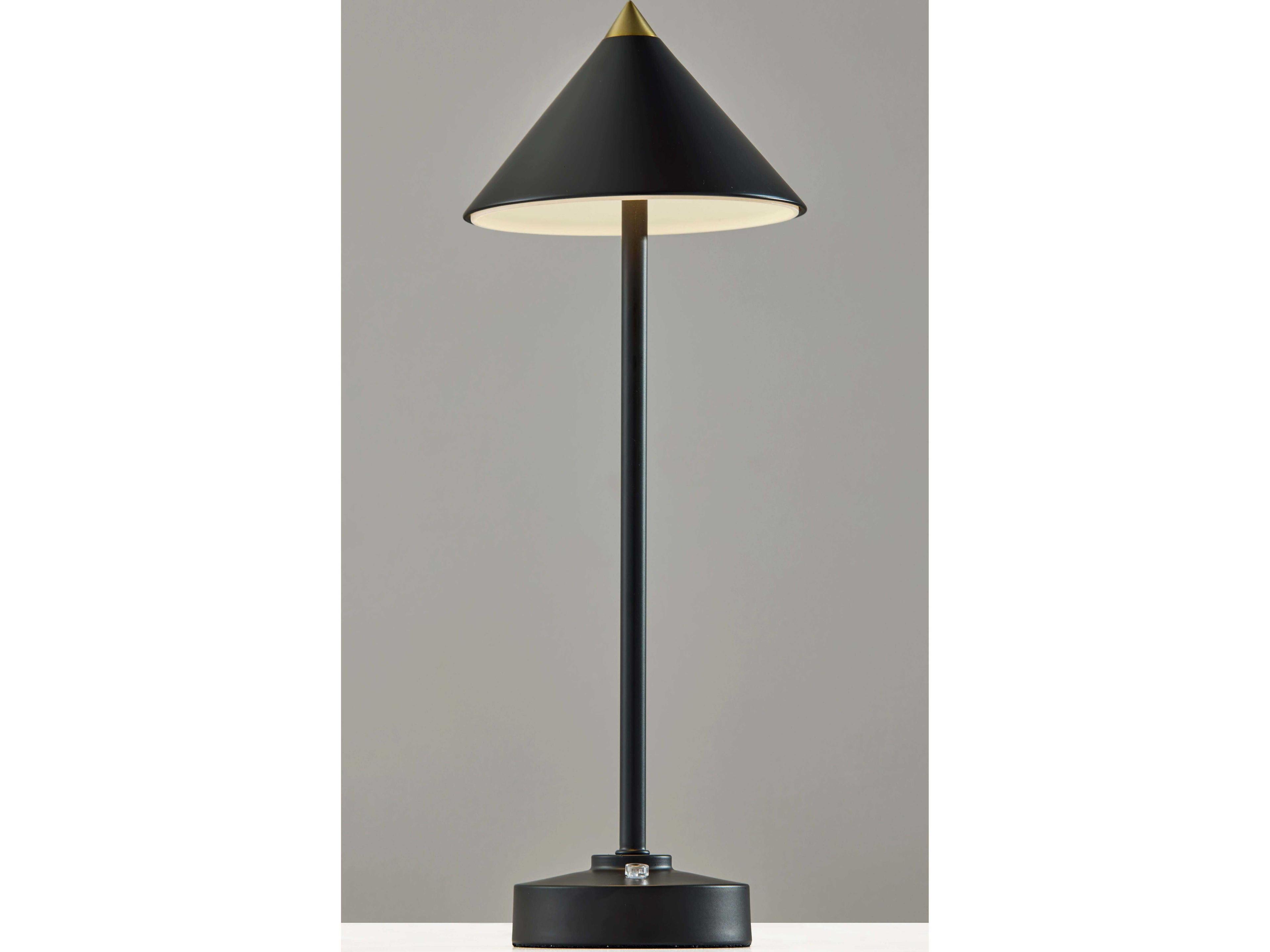 Adesso Ritchie Black Metal With Frosted Diffuser Table Lamp