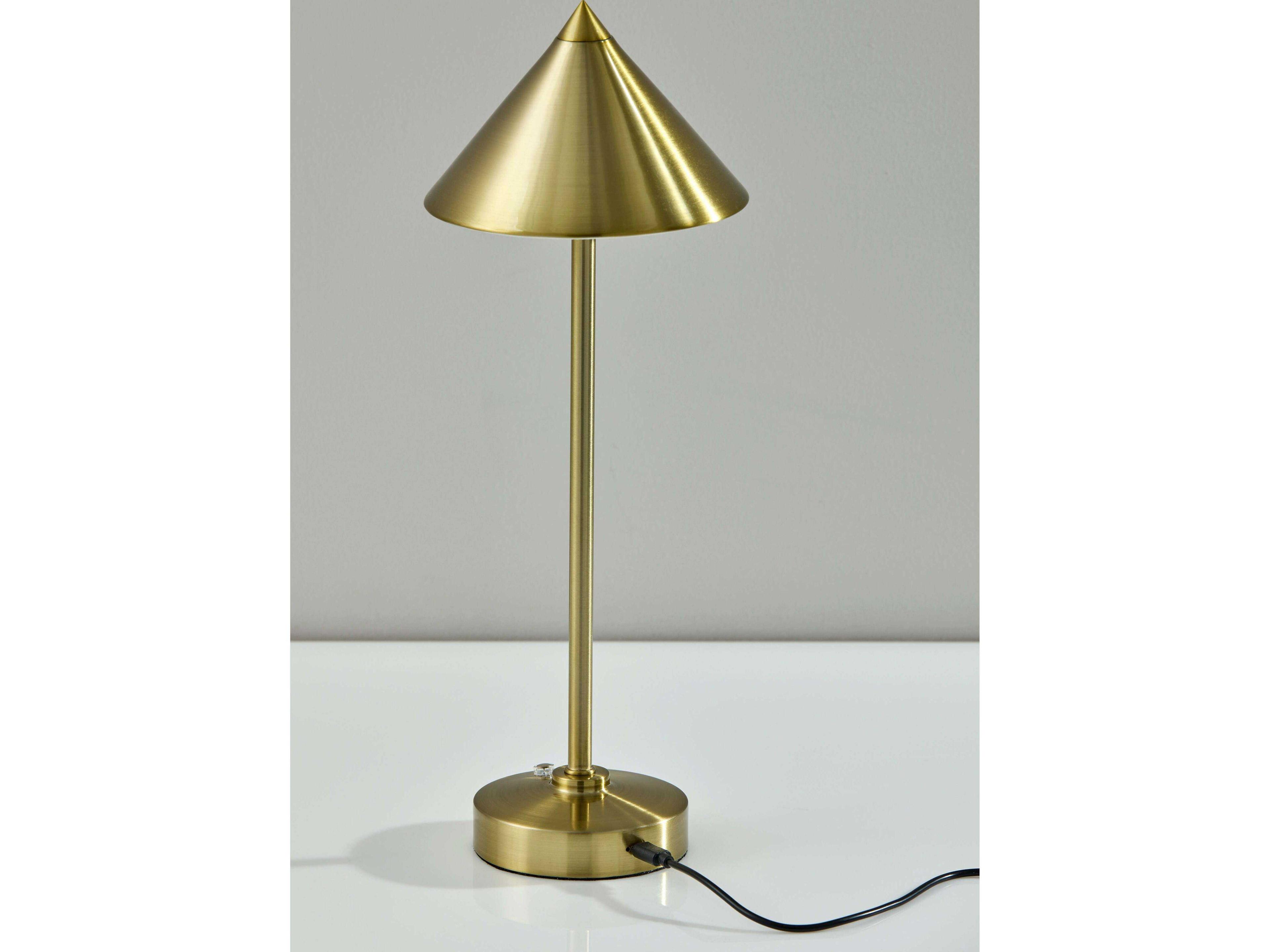 Adesso Ritchie Antique Brass With Frosted Diffuser Table Lamp
