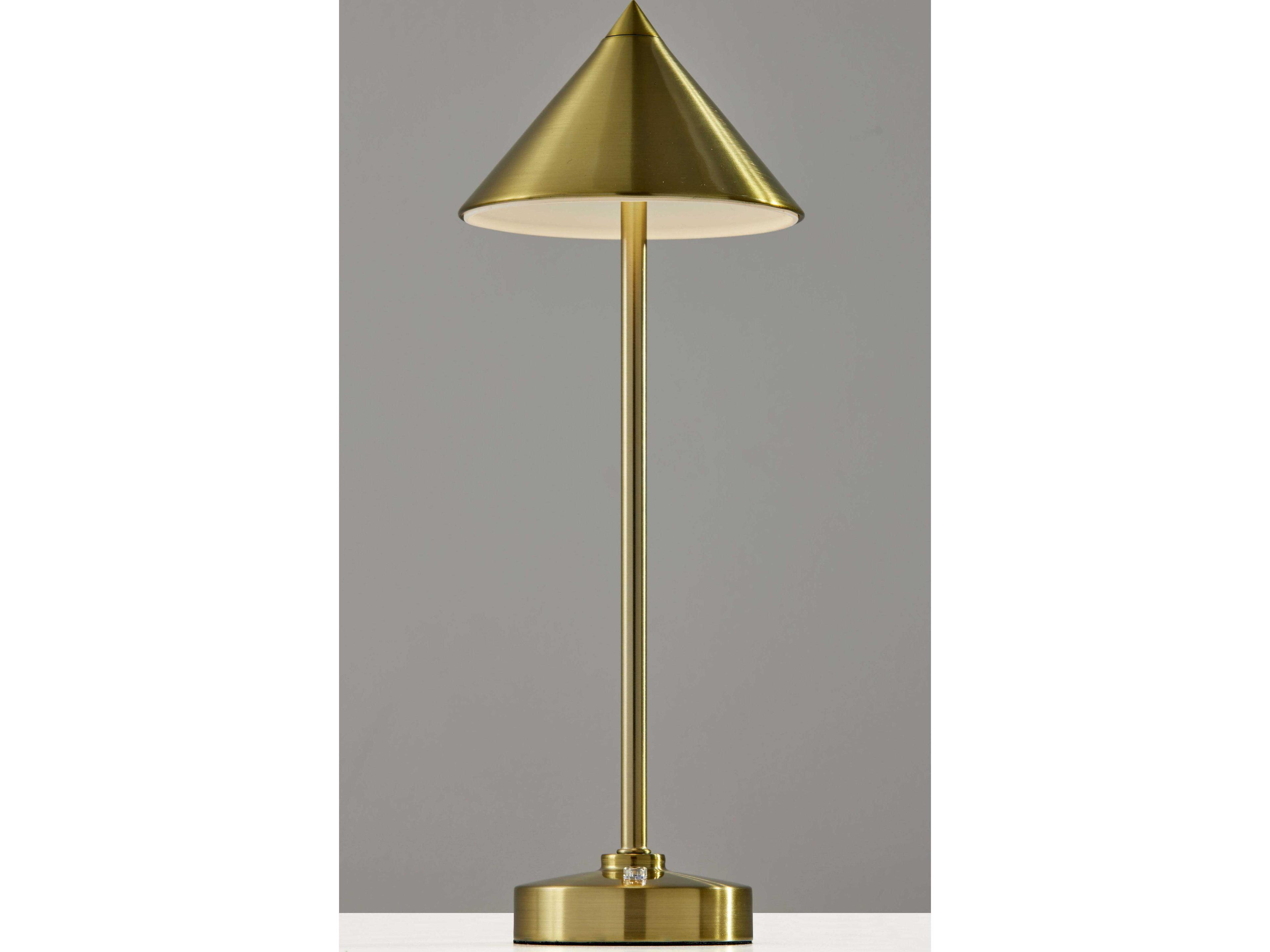 Adesso Ritchie Antique Brass With Frosted Diffuser Table Lamp