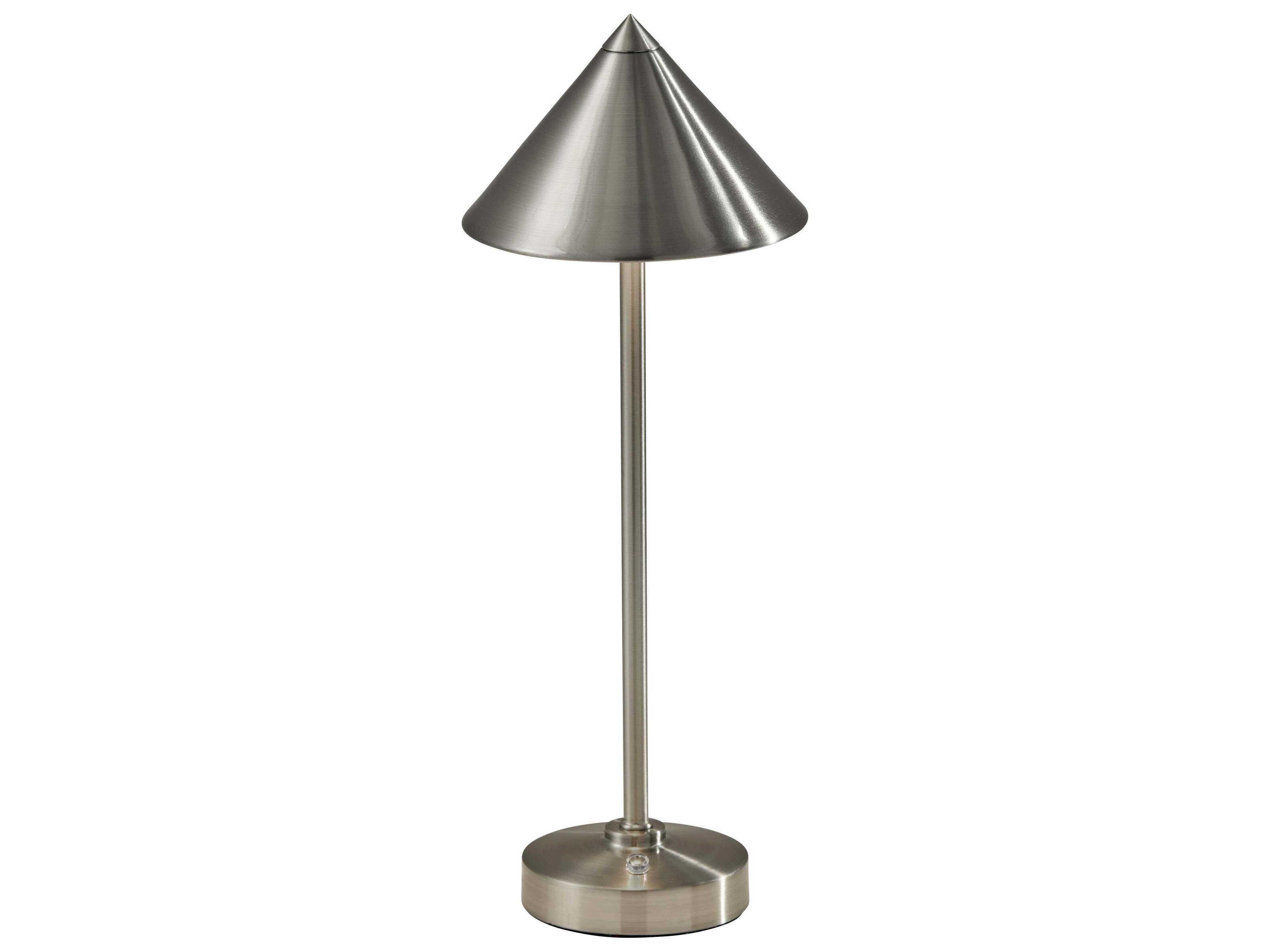 Adesso Ritchie Brushed Steel With Frosted Diffuser Table Lamp