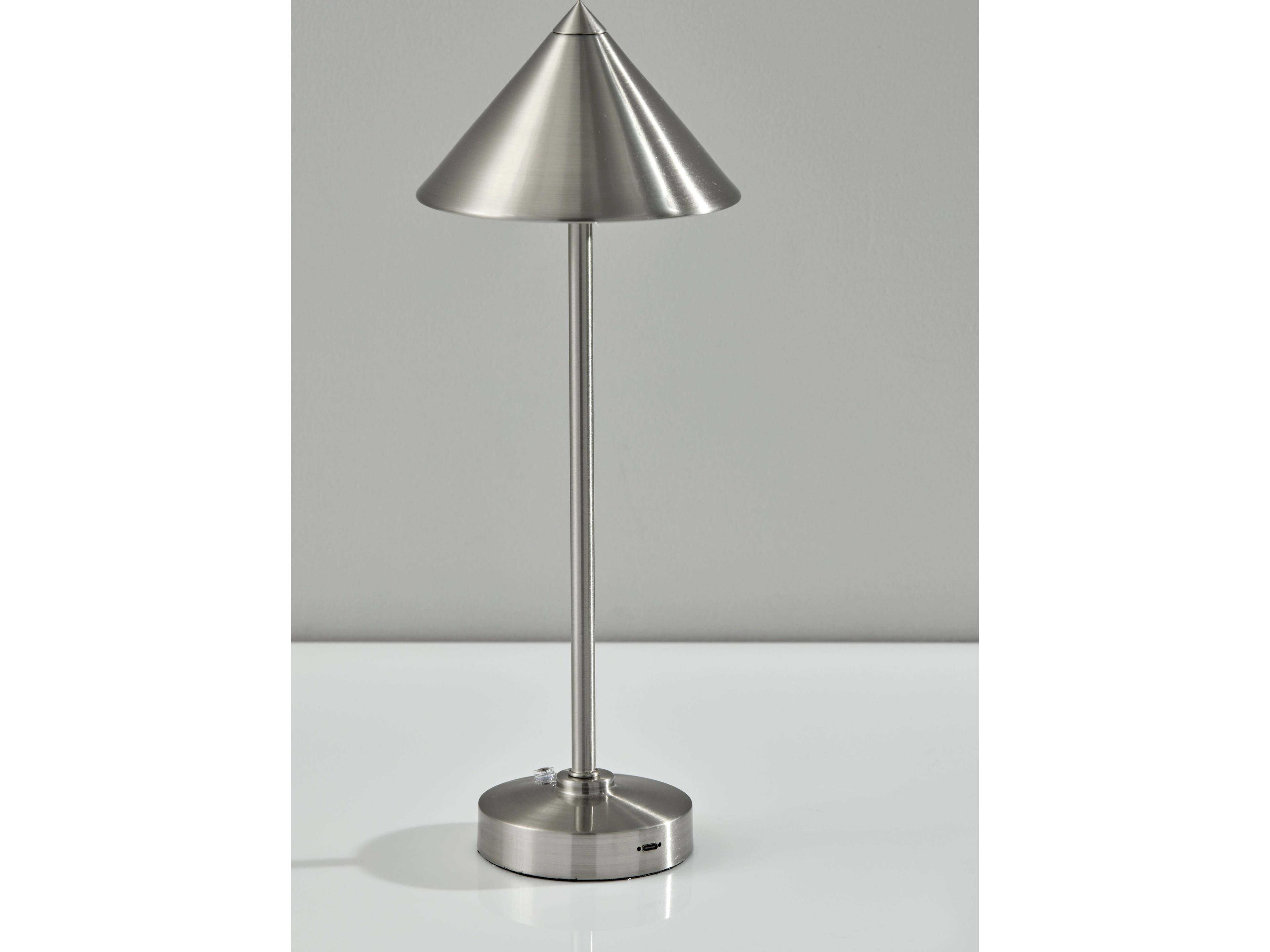 Adesso Ritchie Brushed Steel With Frosted Diffuser Table Lamp