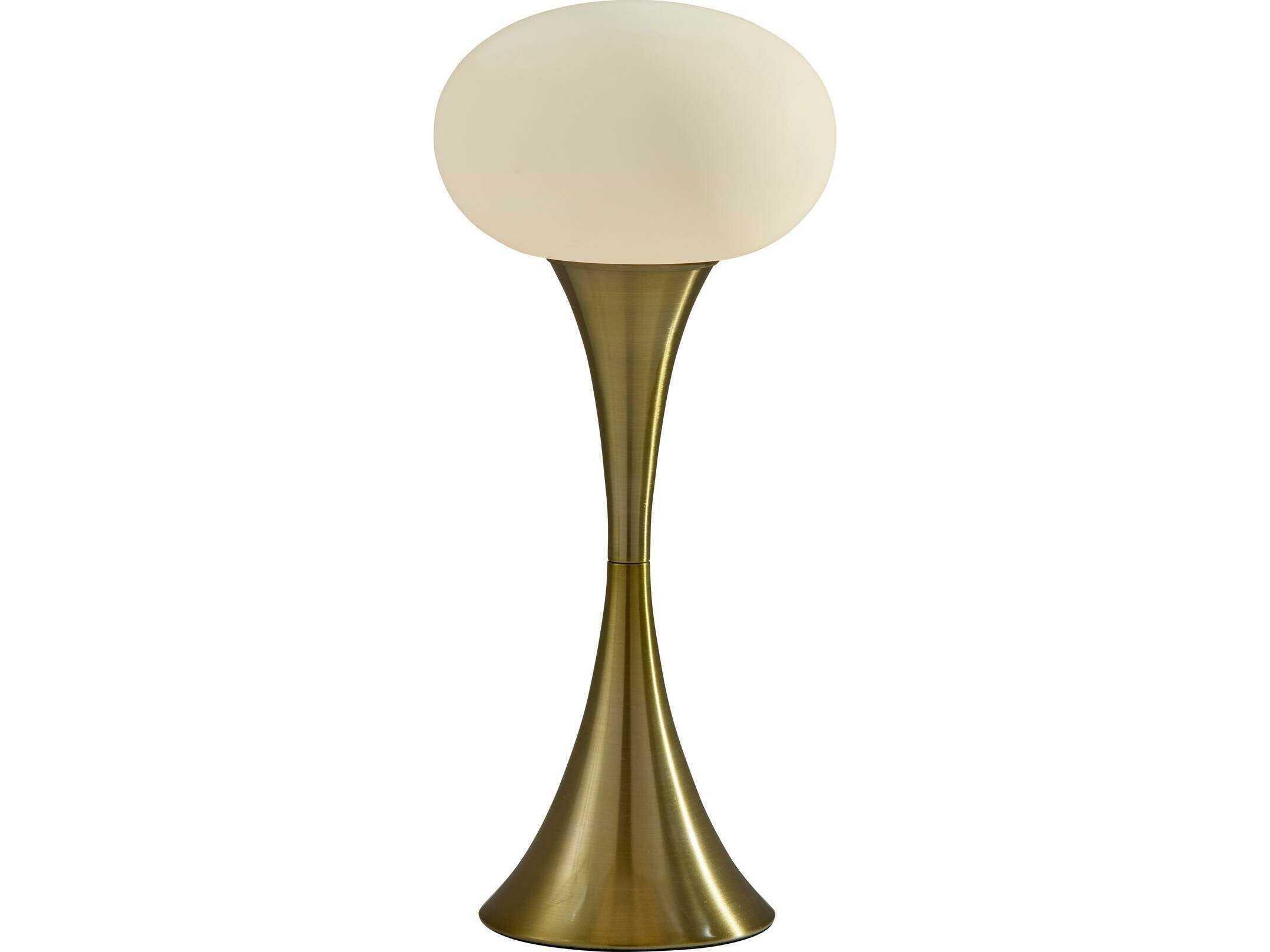 Adesso Otis Antique Brass Frosted Acrylic Table Lamp