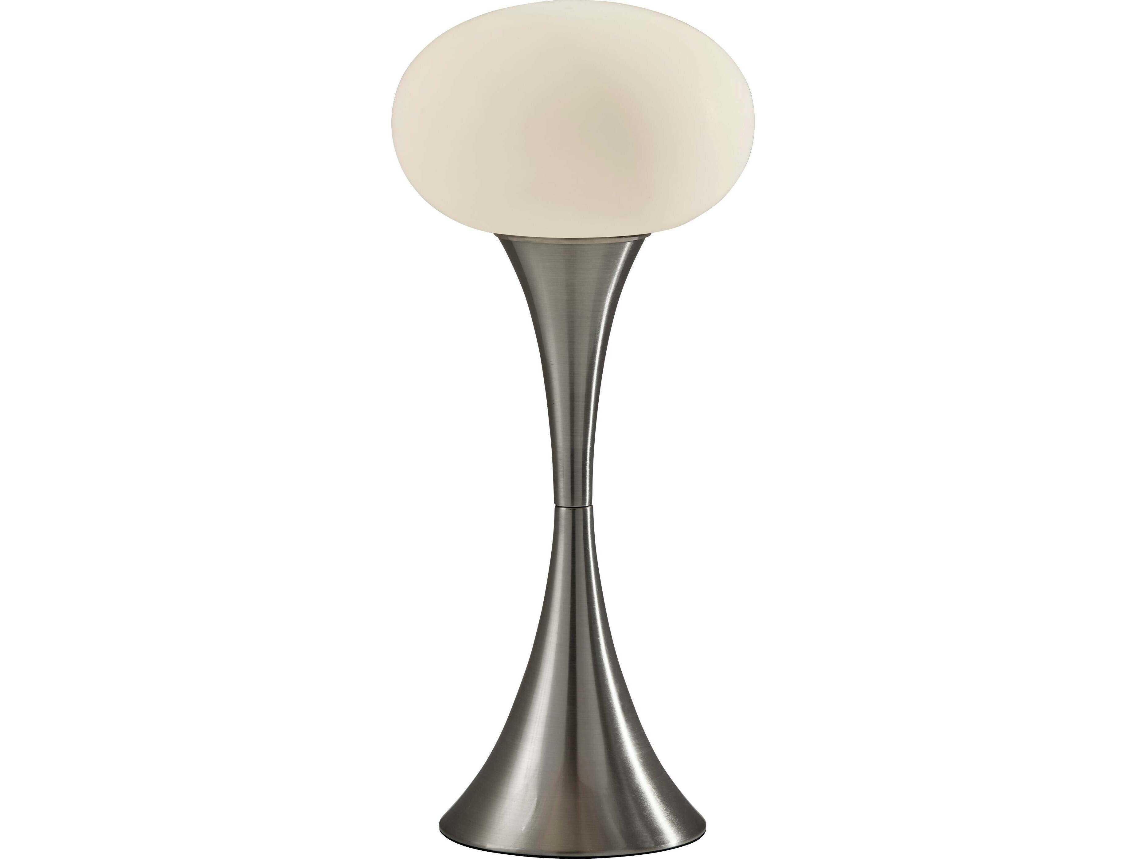 Adesso Otis Brushed Steel Frosted Acrylic Table Lamp