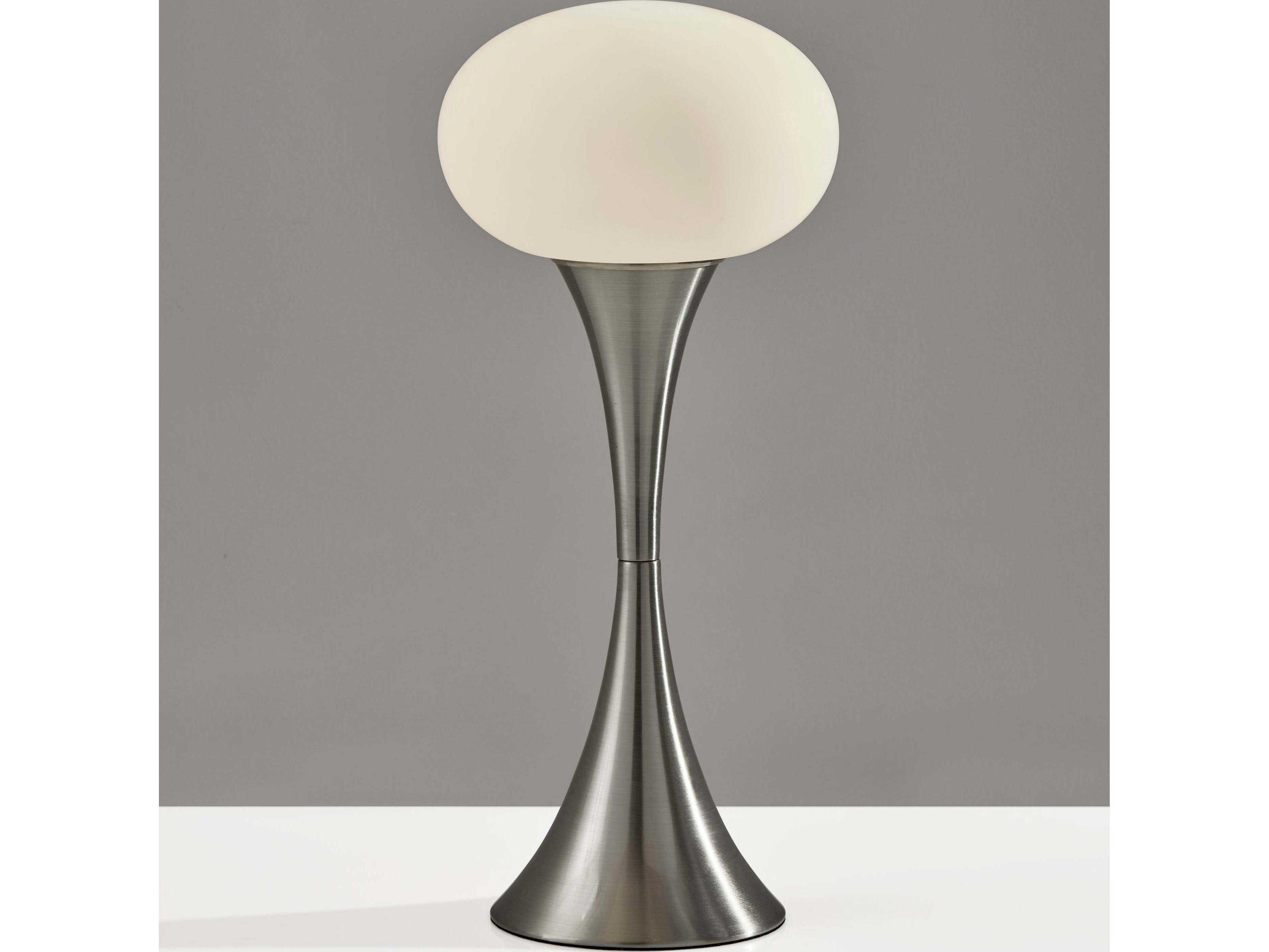Adesso Otis Brushed Steel Frosted Acrylic Table Lamp