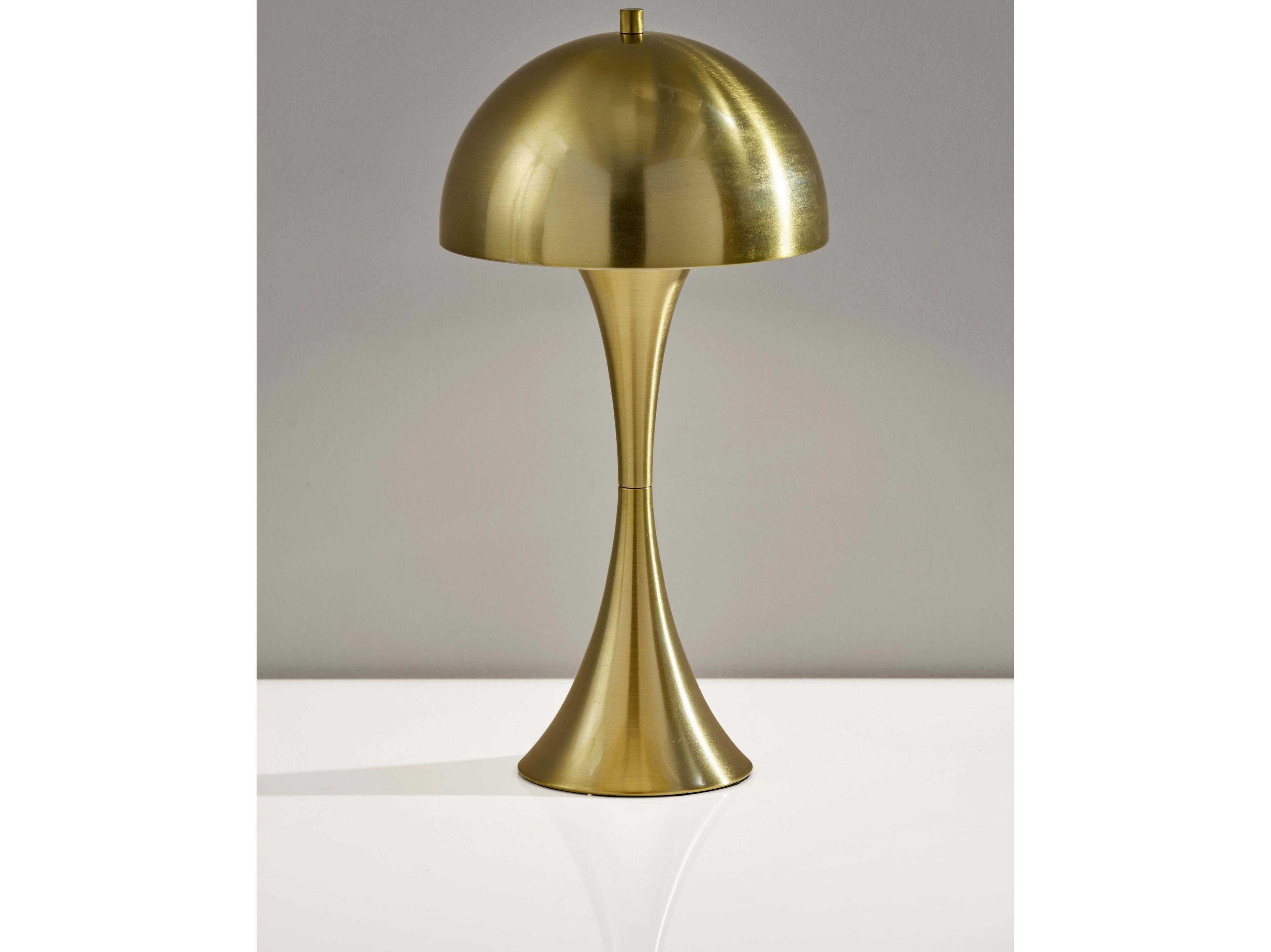 Adesso Lennon Antique Brass Brushed Steel Metal Table Lamp