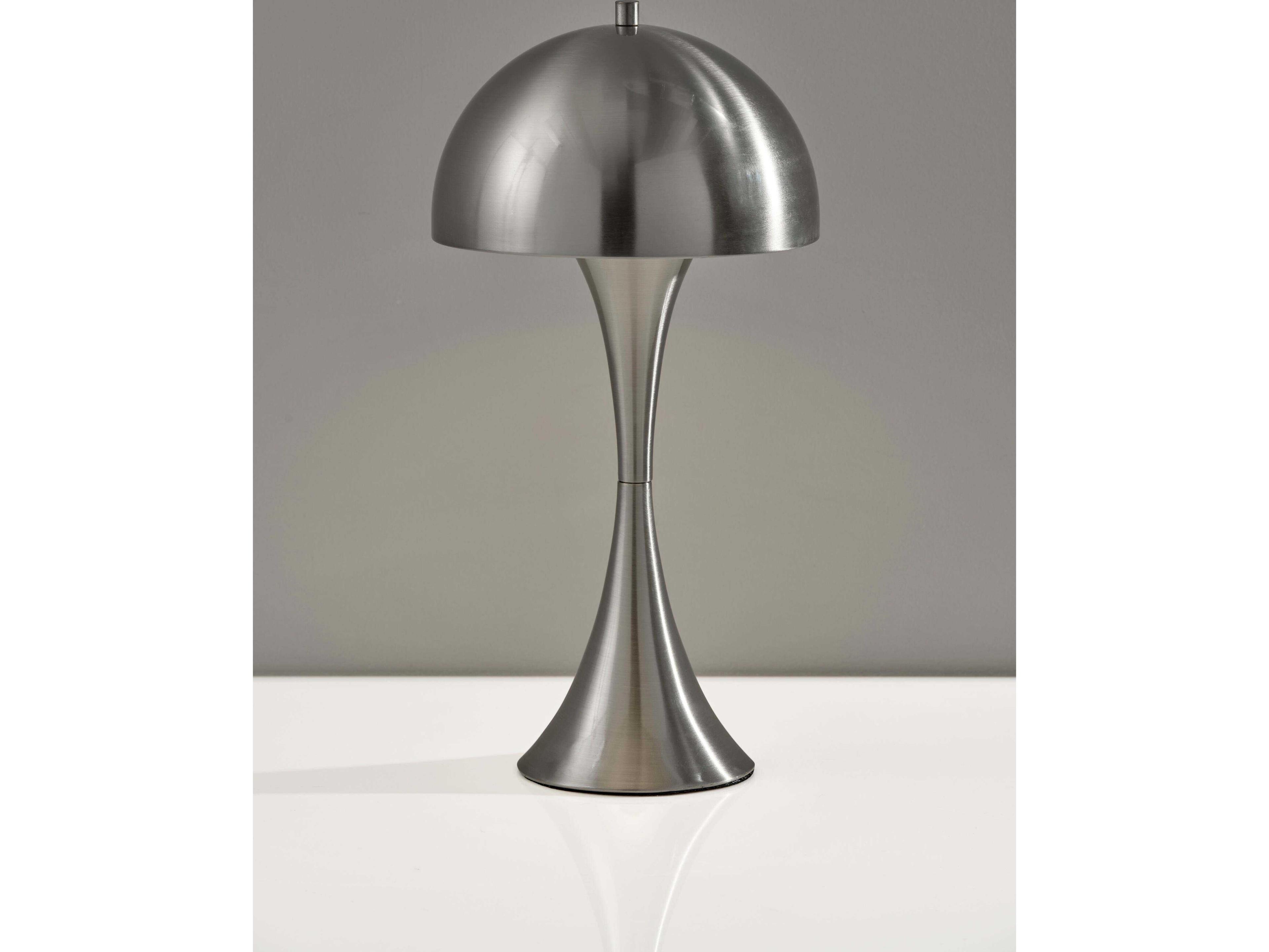Adesso Lennon Brushed Steel Antique Brass Metal Table Lamp