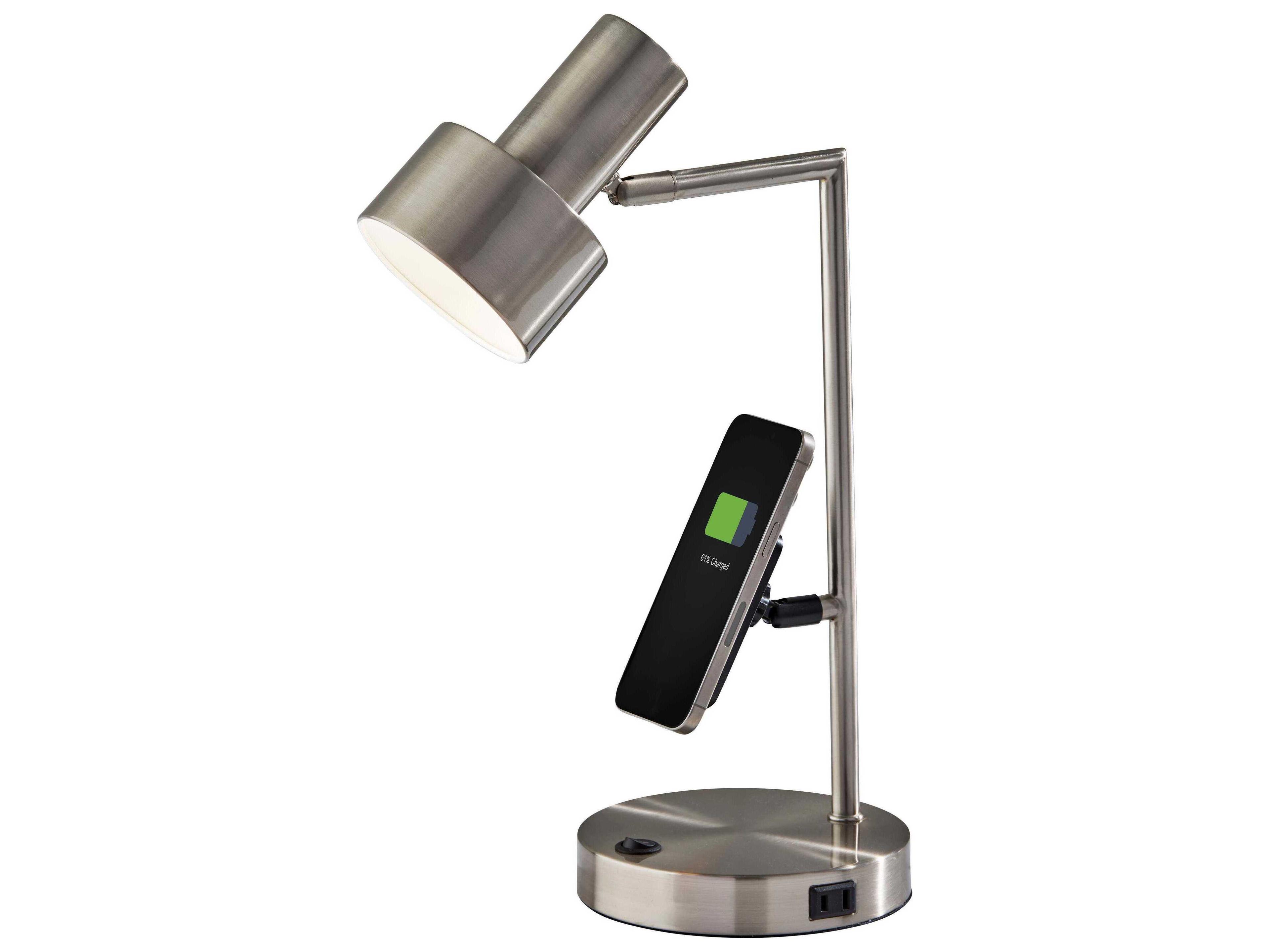 Adesso Rowe Brushed Steel Desk Lamp