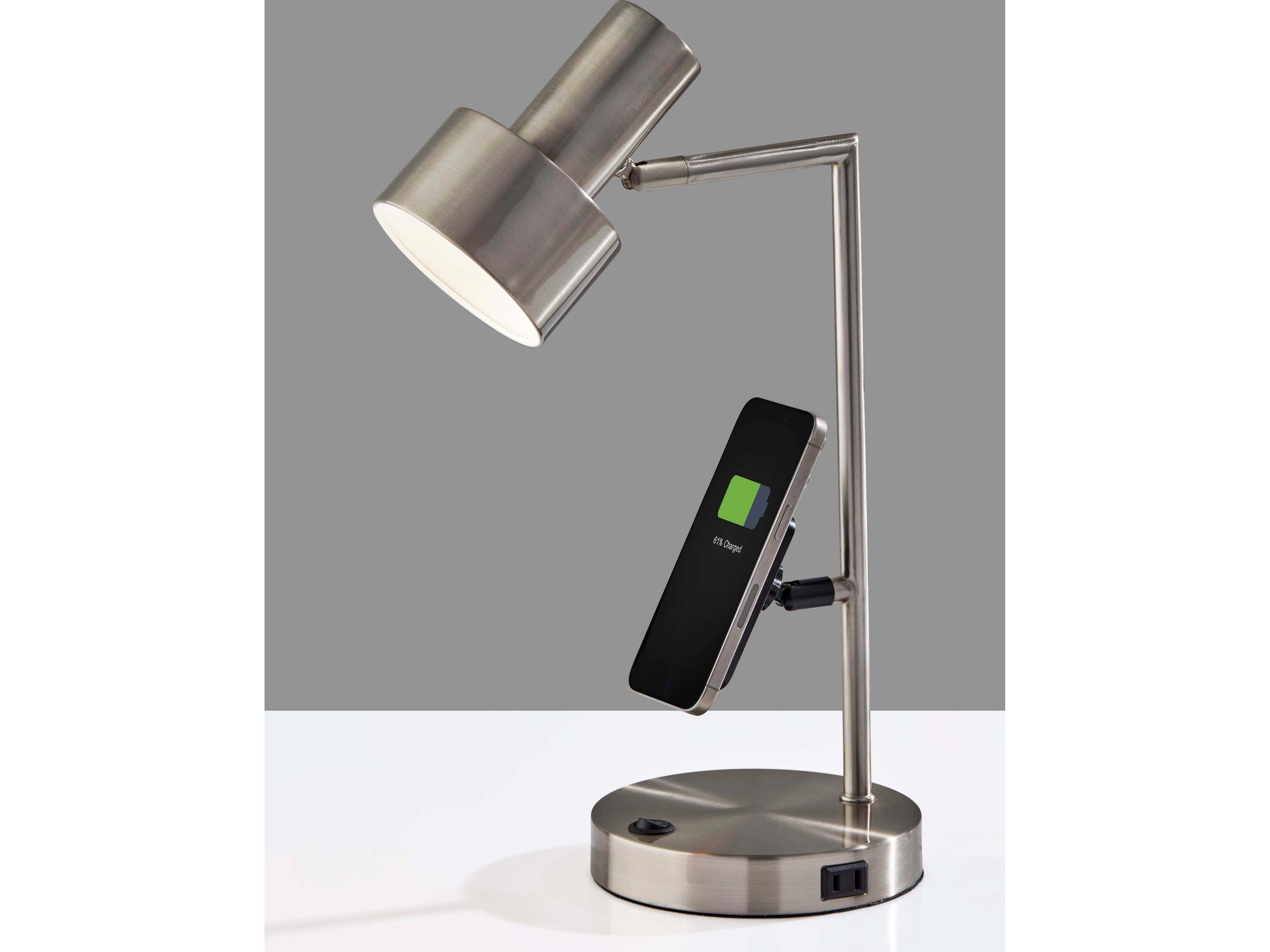 Adesso Rowe Brushed Steel Desk Lamp