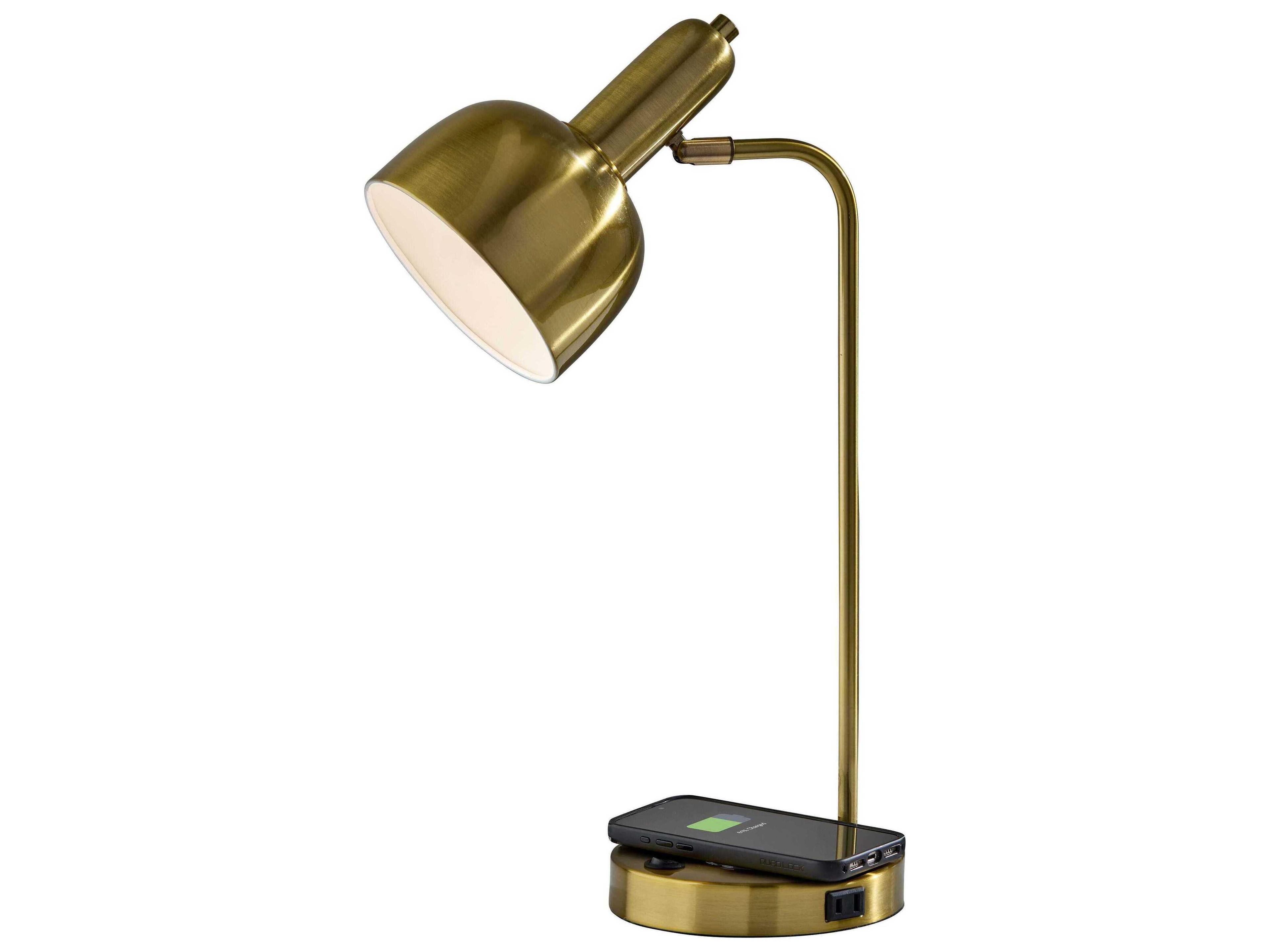 Adesso Rico Antique Brass Desk Lamp