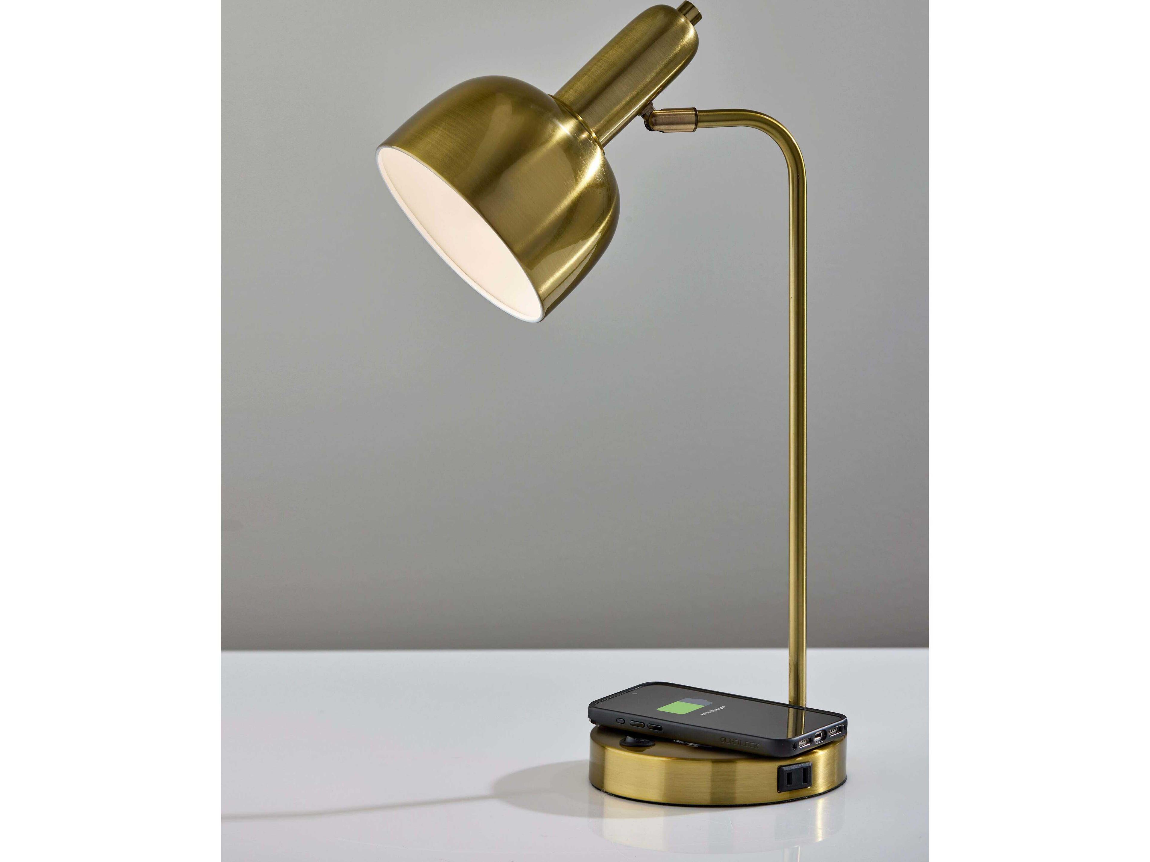 Adesso Rico Antique Brass Desk Lamp