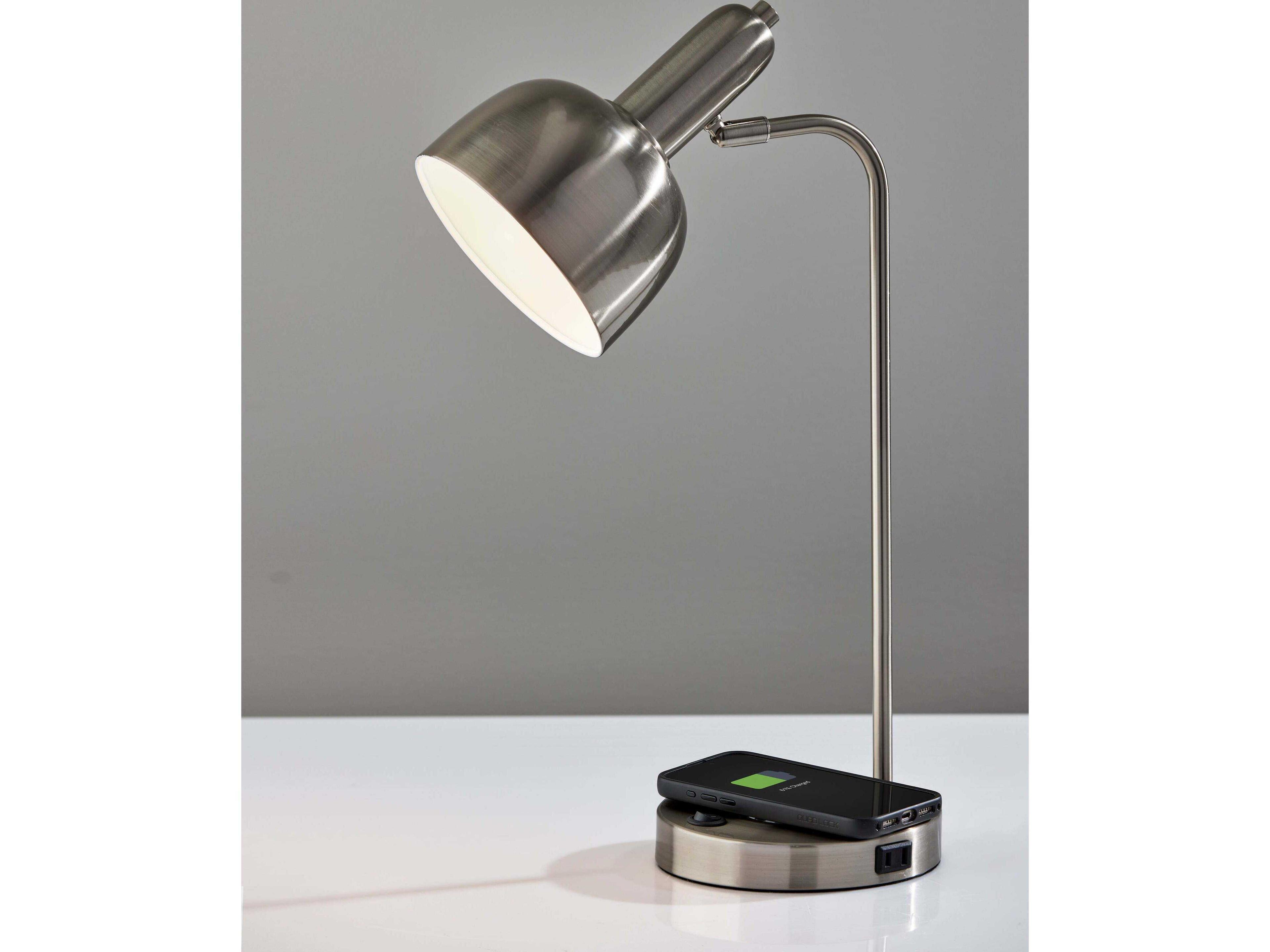 Adesso Rico Brushed Steel Desk Lamp