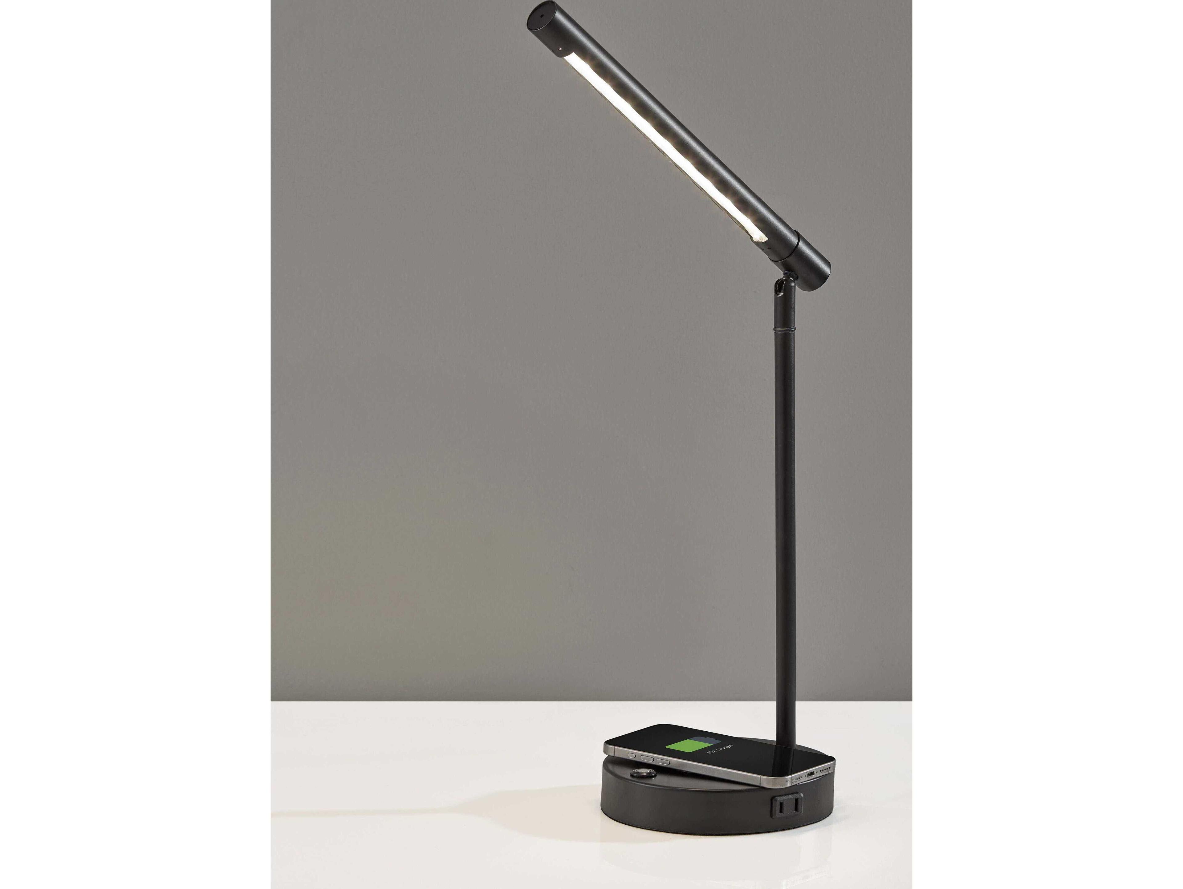Adesso Dax Black Metal With Frosted Diffuser Desk Lamp