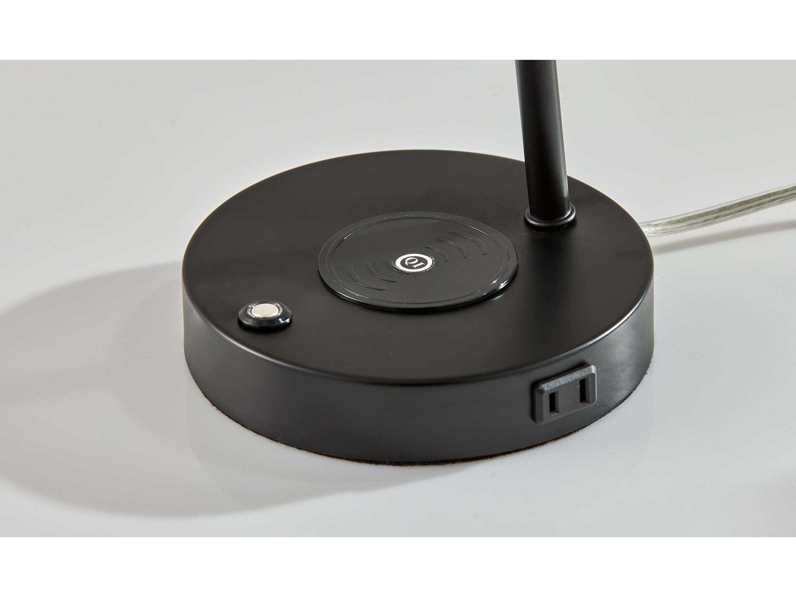 Adesso Dax Black Metal With Frosted Diffuser Desk Lamp