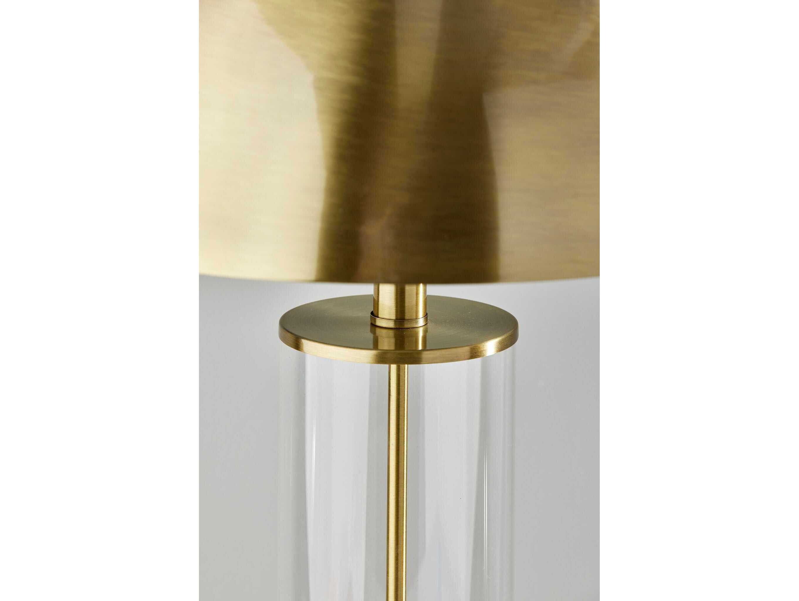 Adesso Troy Antique Brass Clear Glass Metal Buffet Lamp