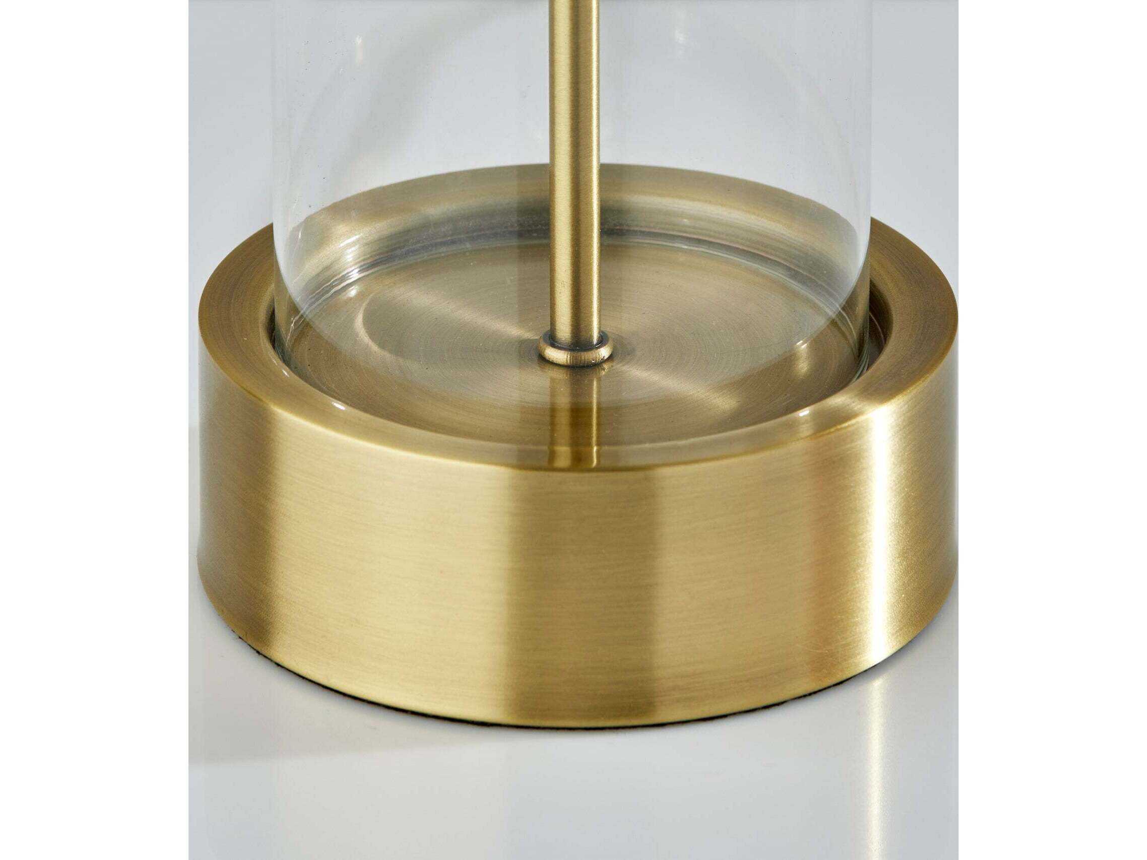 Adesso Troy Antique Brass Clear Glass Metal Buffet Lamp