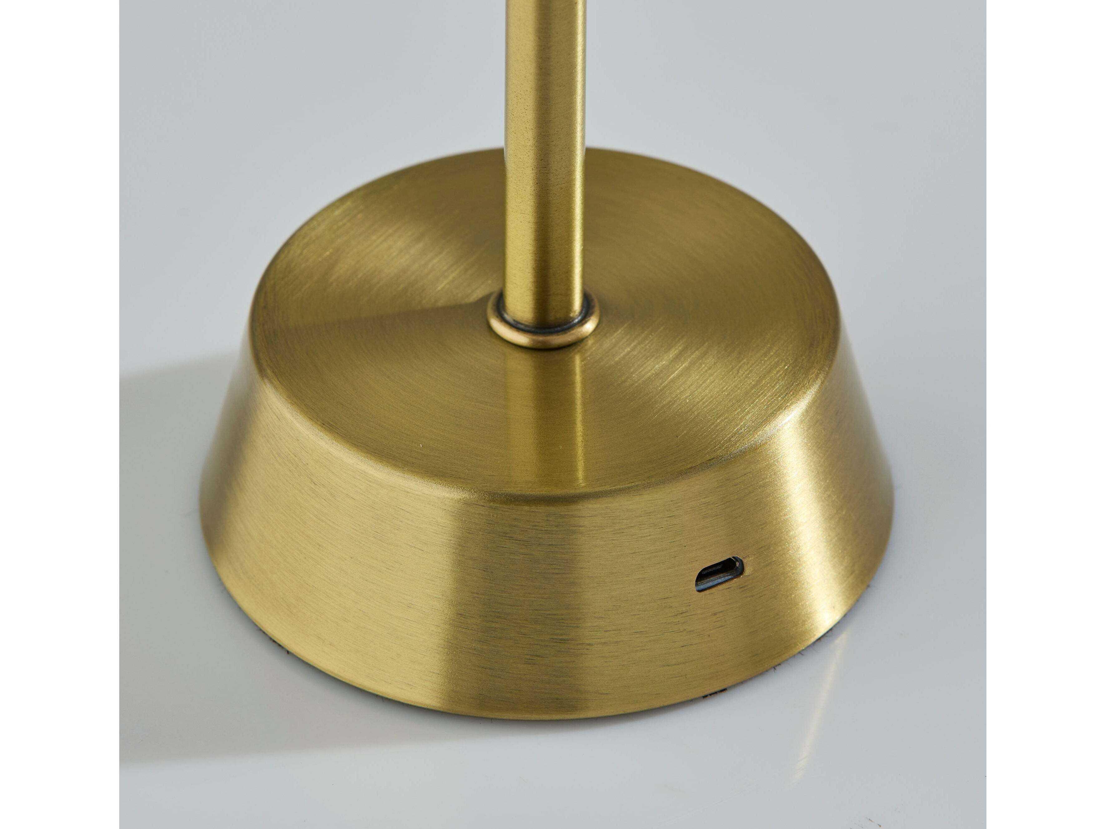 Adesso Bobby Antique Brass Table Lamp